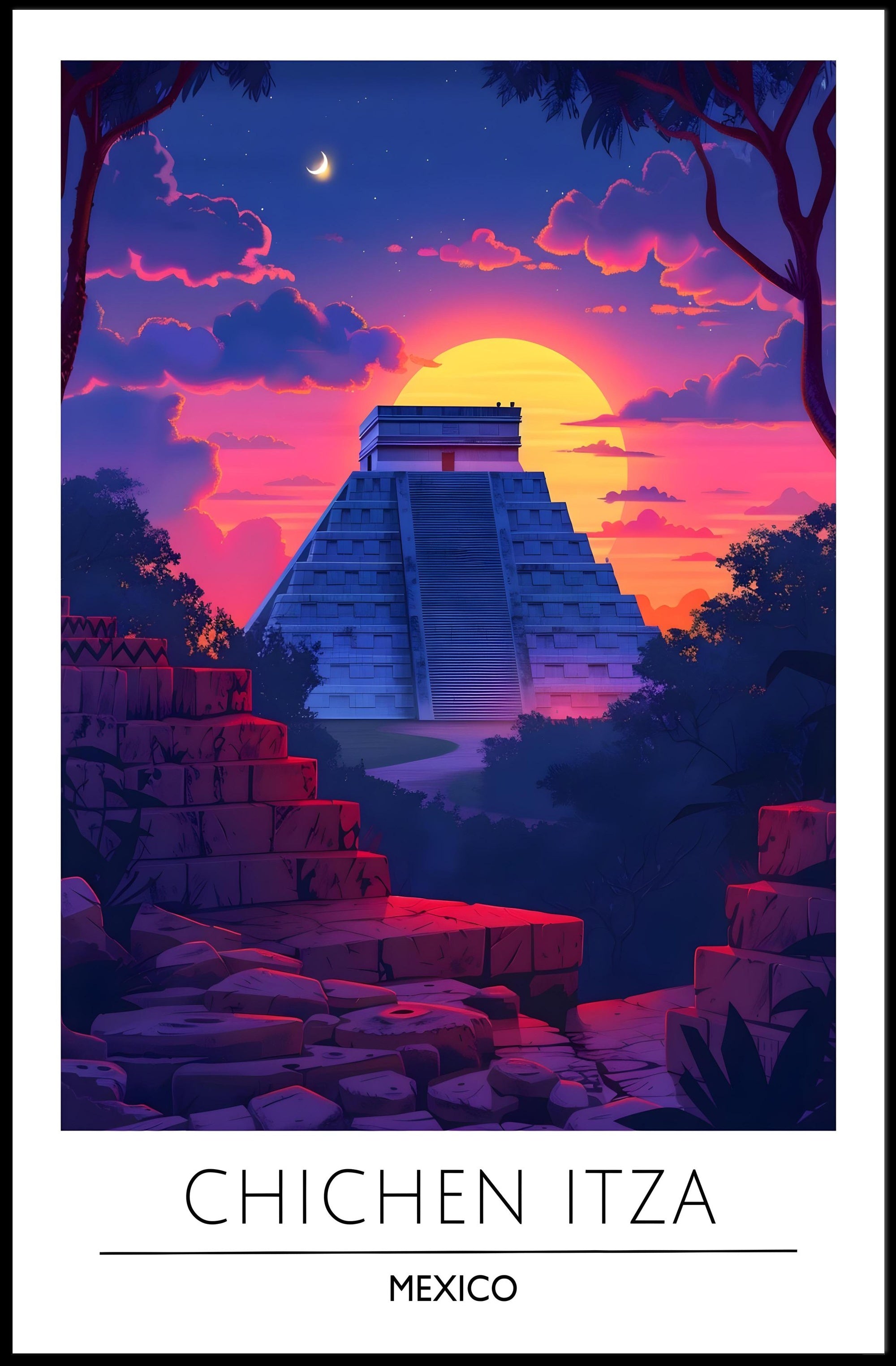 Chichen Itza Majestic Scene Cultural or Heritage Poster