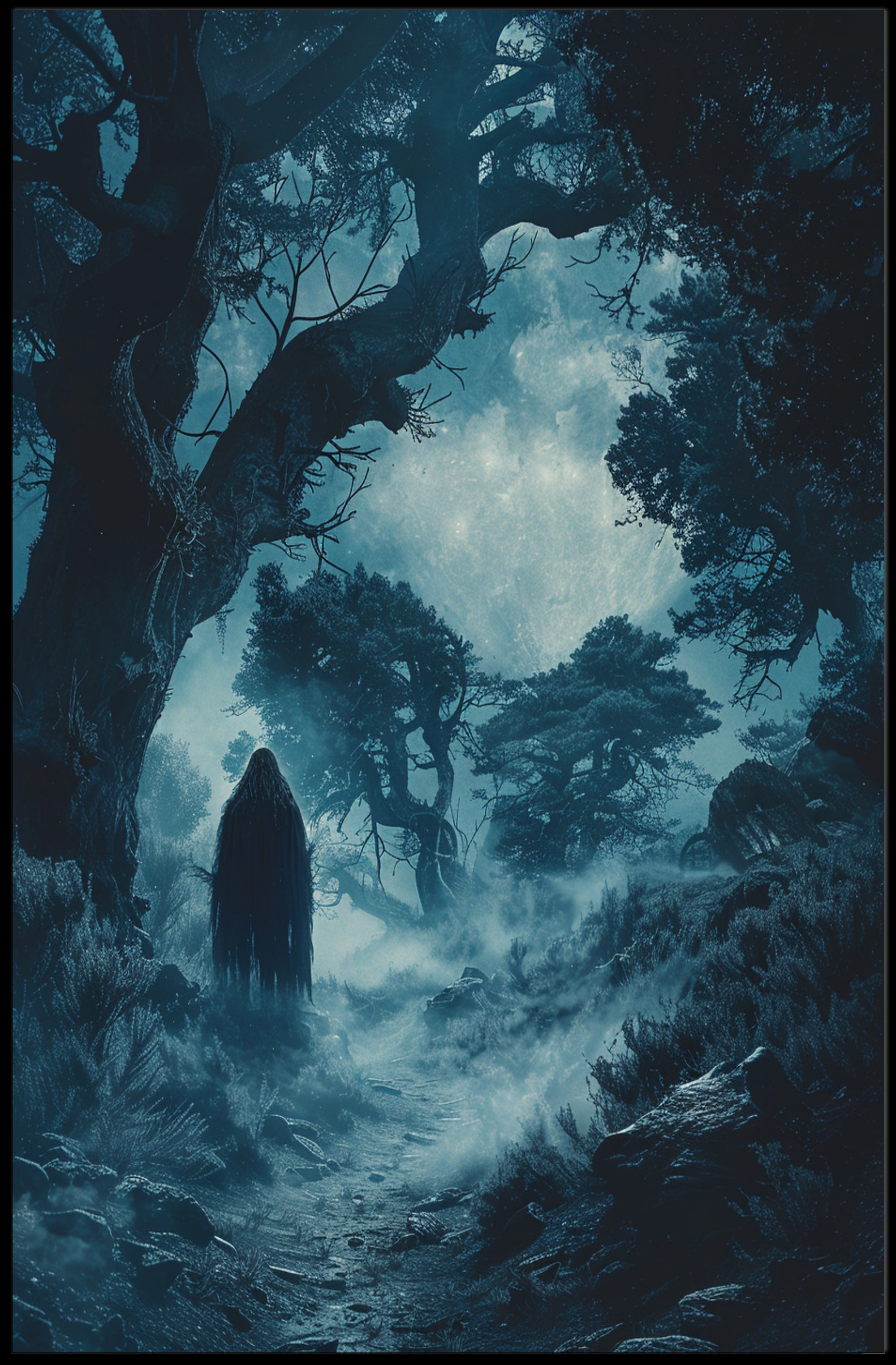 Enigmatic Forest Wanderer Wall Art Poster Decor PosterGoat