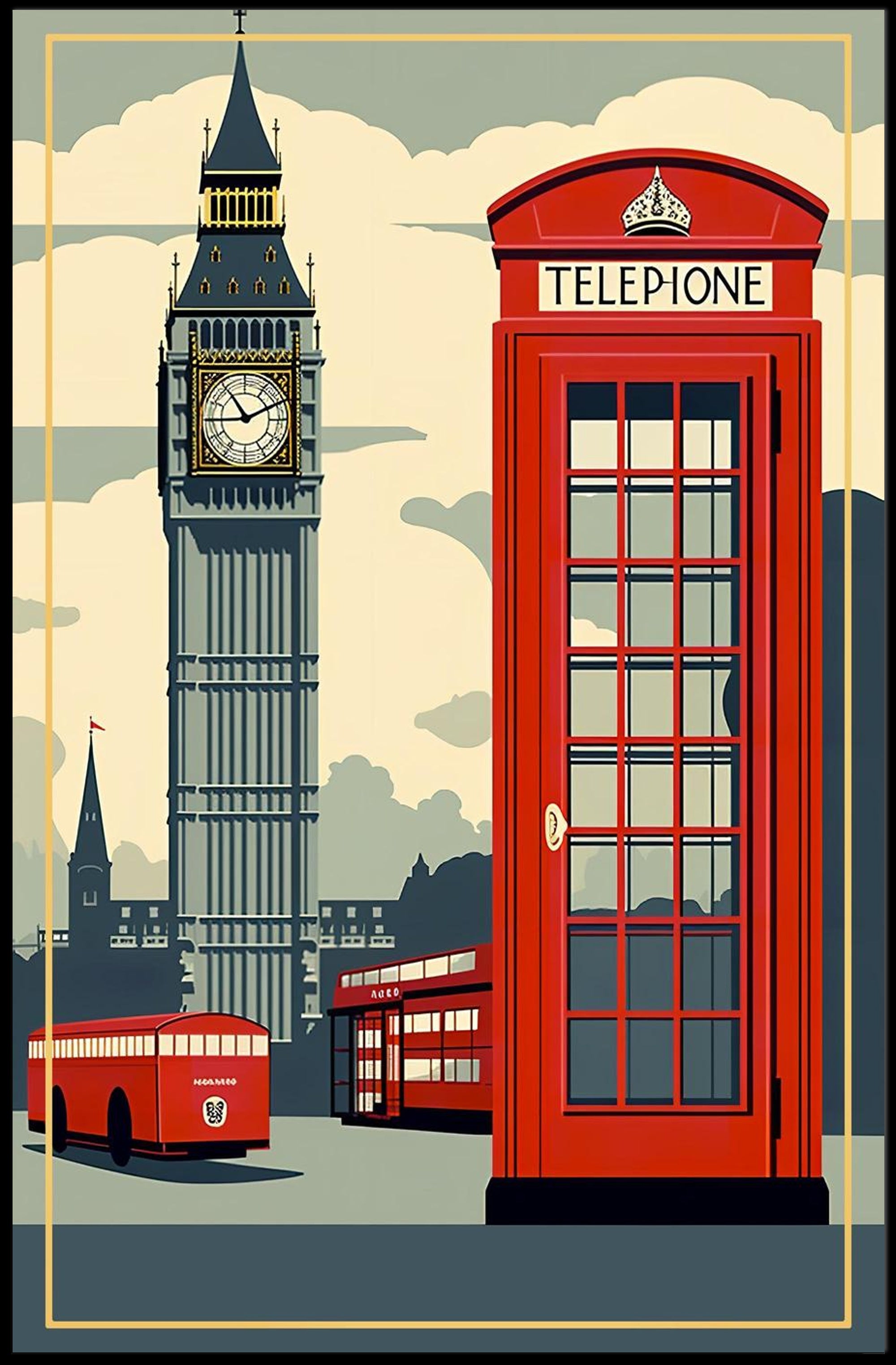 Iconic London Landmarks Poster