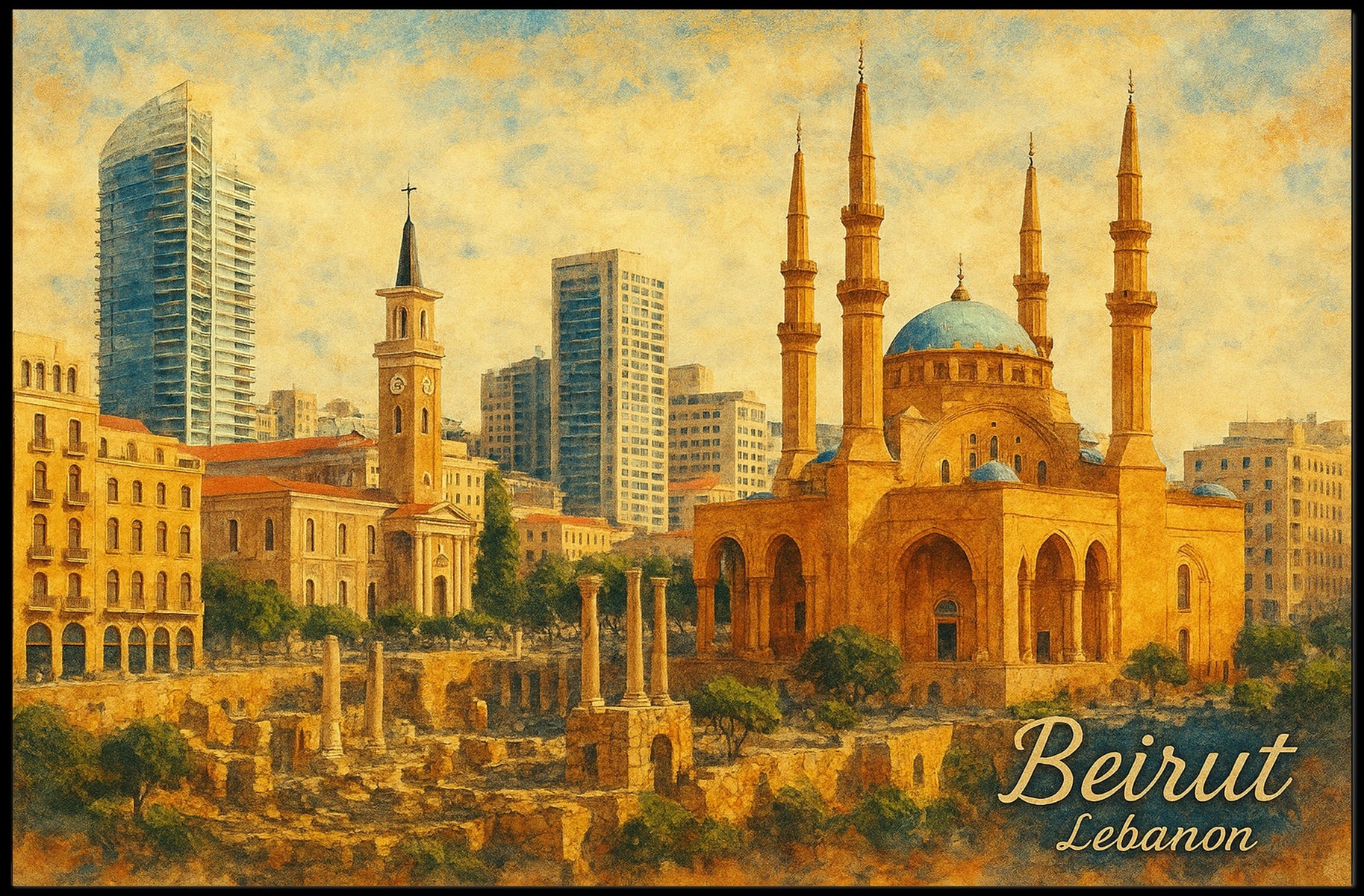 Beirut Cityscape Wanderlust Photography Poster