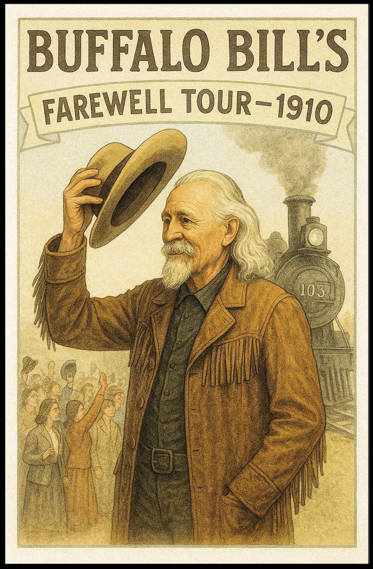 Buffalo Bills Farewell Tour 1910 Poster Vintage Wall Art