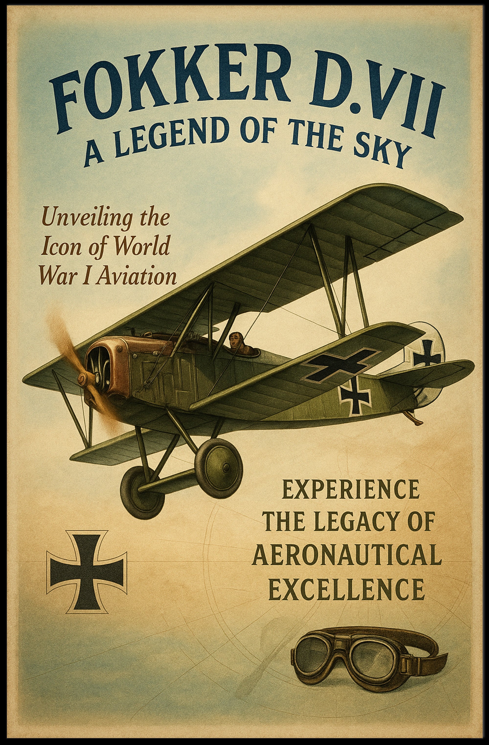 Fokker D.VII A Legend of the Sky Poster PosterGoat