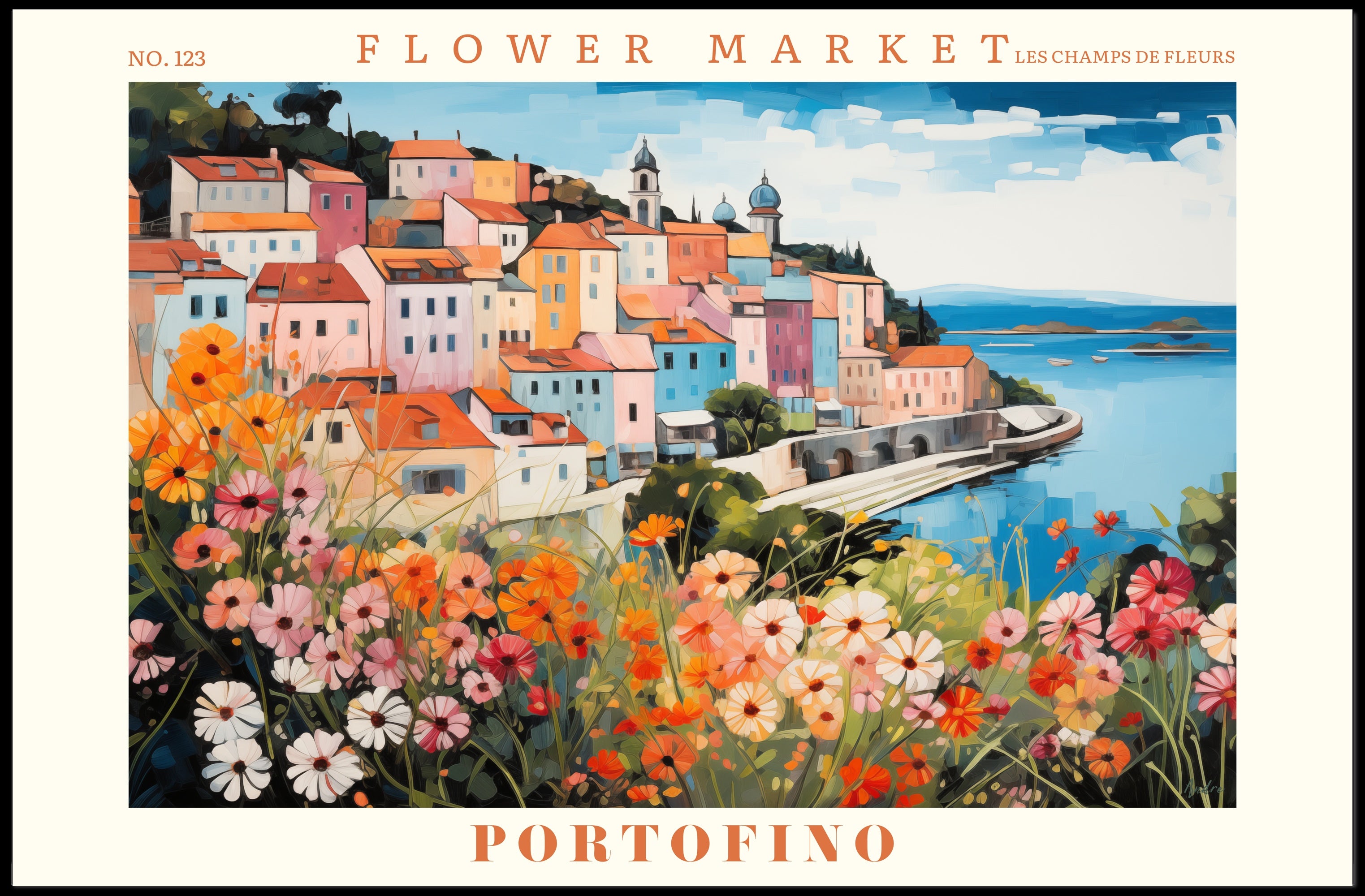 Picturesque Portofino Coastal Scene Travel Poster