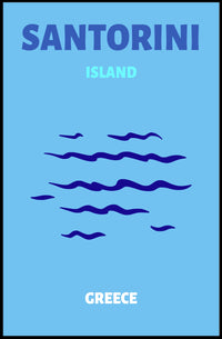 Santorini Greece Minimalist Landscape Travel Poster PosterGoat