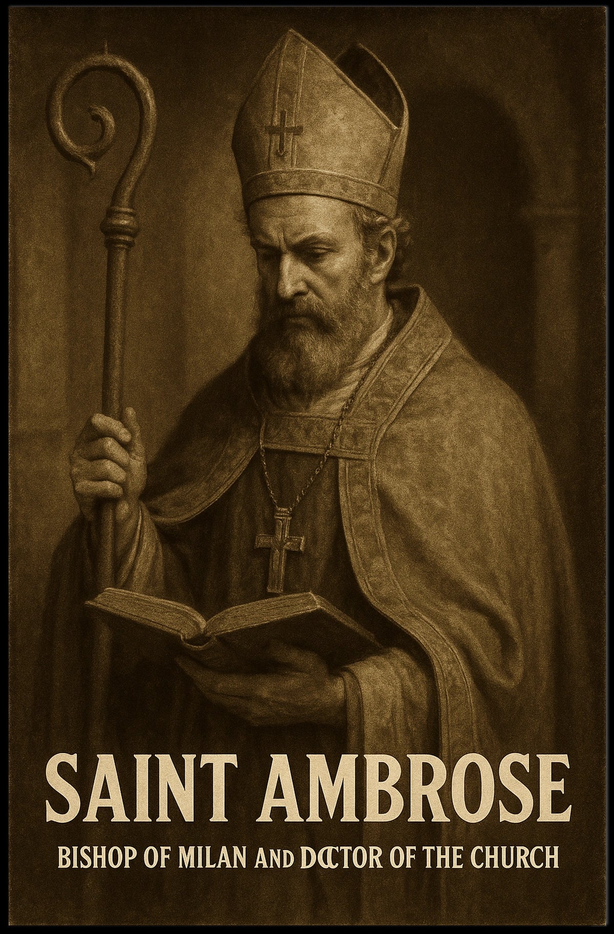 Saint Ambrose Bishop Of Milan Poster