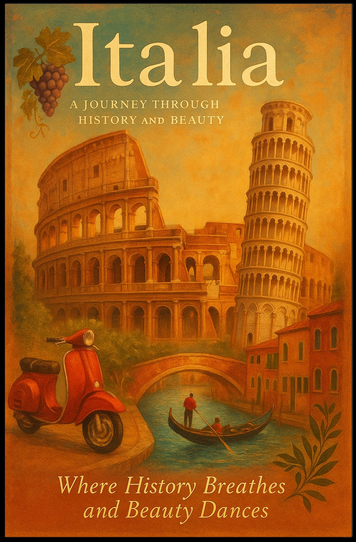 Italia A Journey Through History And Poster