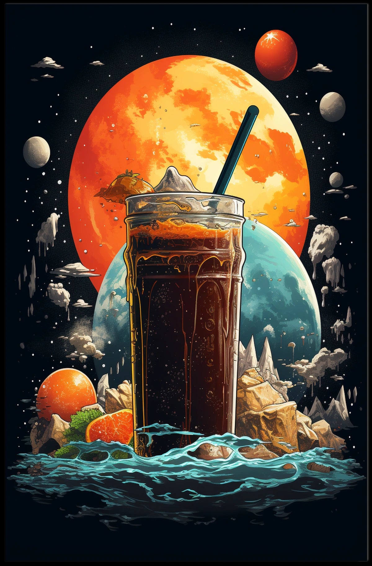 Cosmic Beverage Adventure Poster