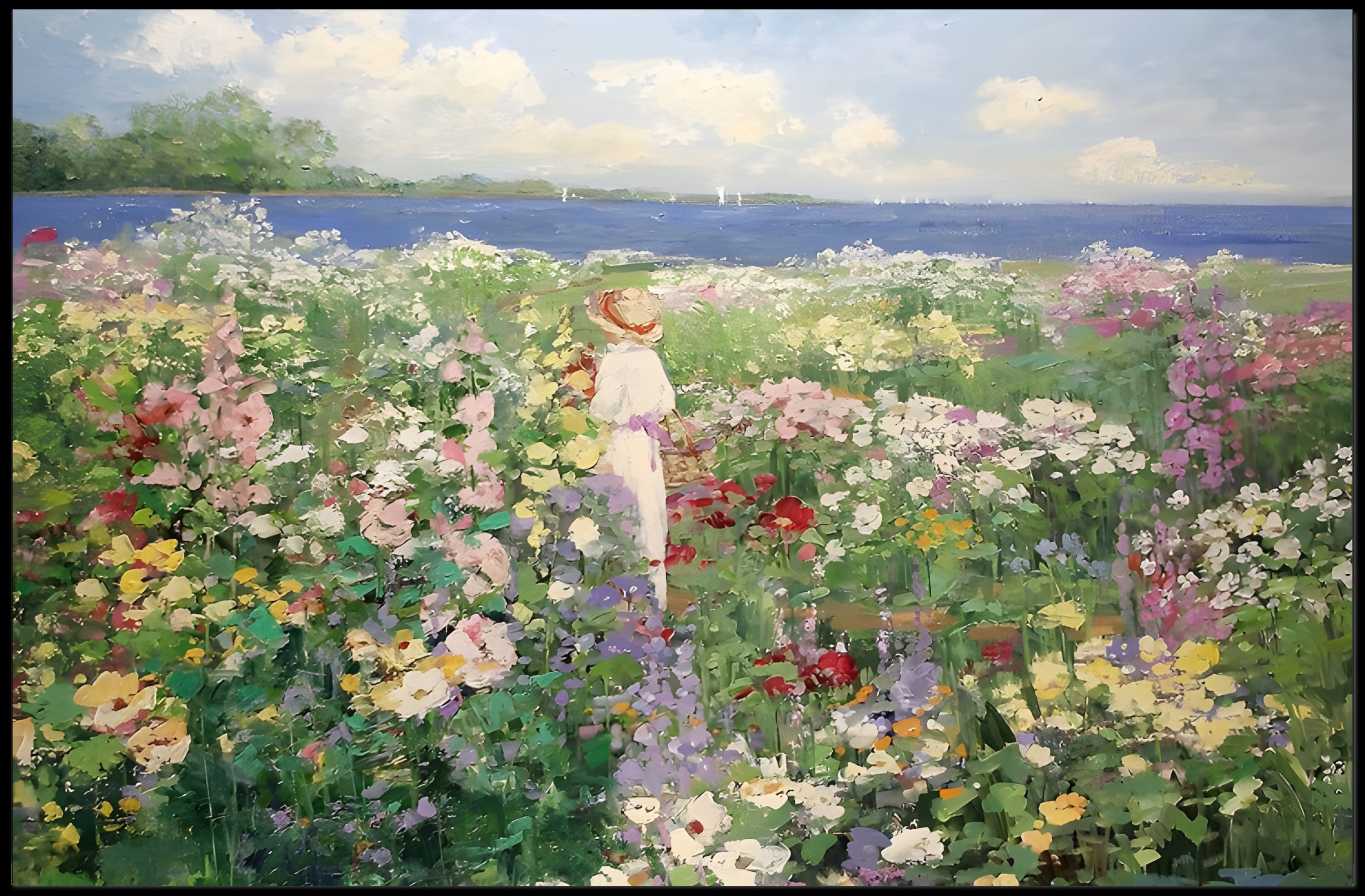 Stroll Through the Floral Meadow Poster