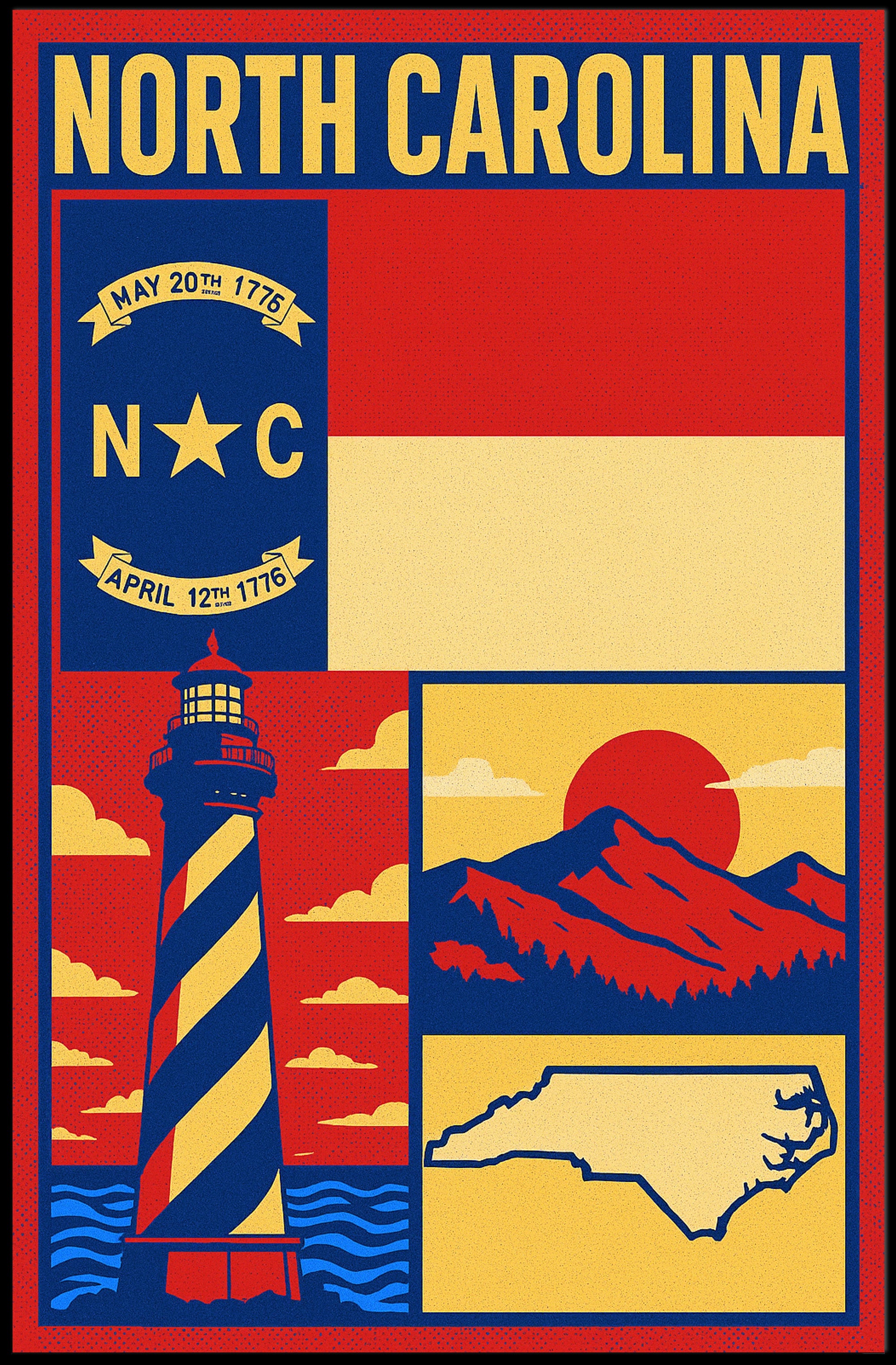 North Carolina Heritage Poster PosterGoat