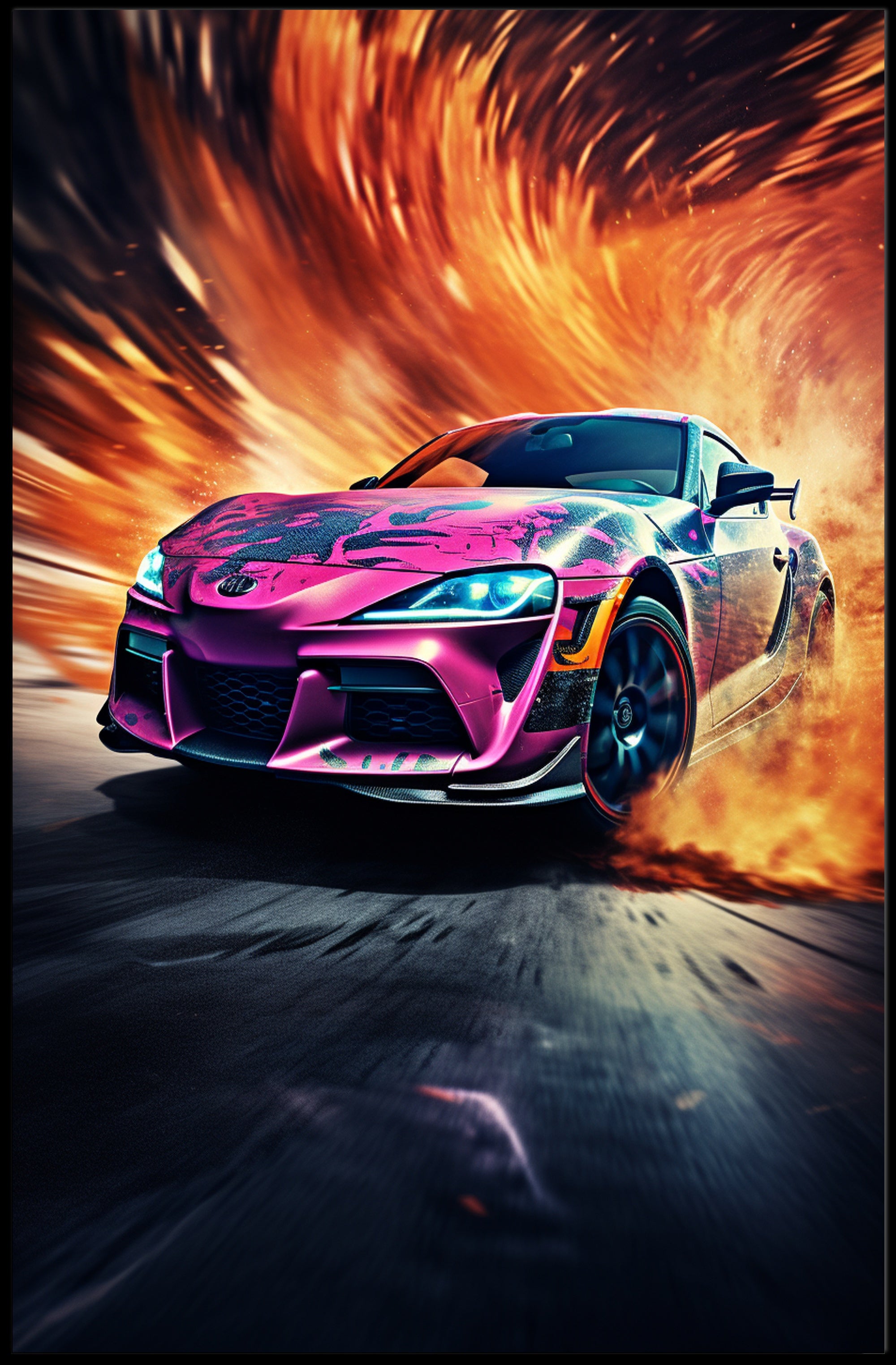Speed and Flames Poster PosterGoat