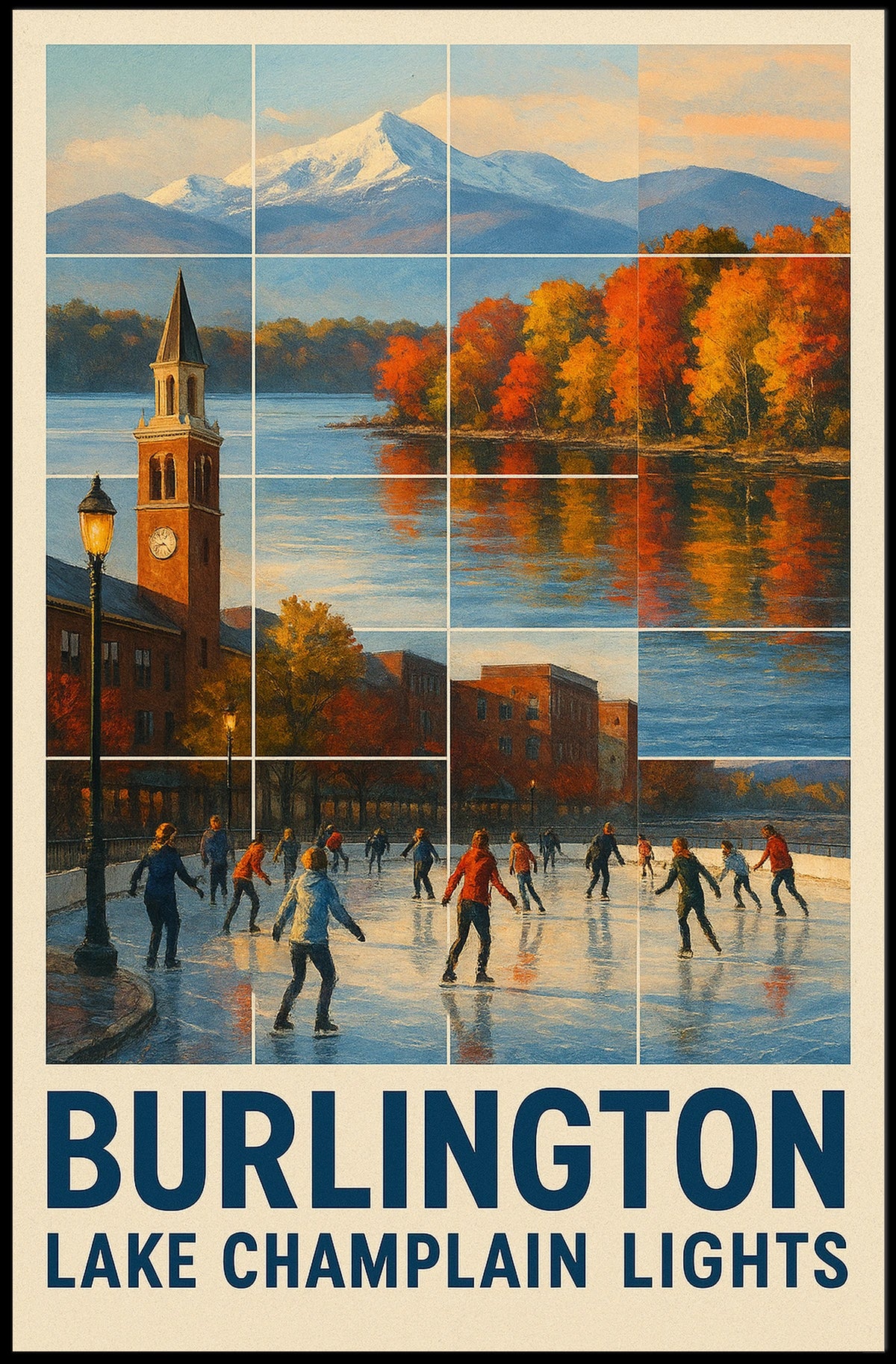 Burlington Lake Champlain Lights Poster