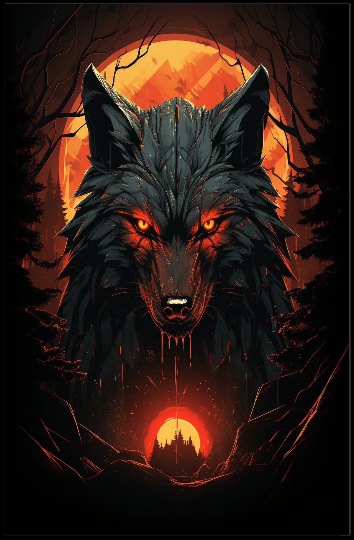 The Enigmatic Wolf At Dusk Poster