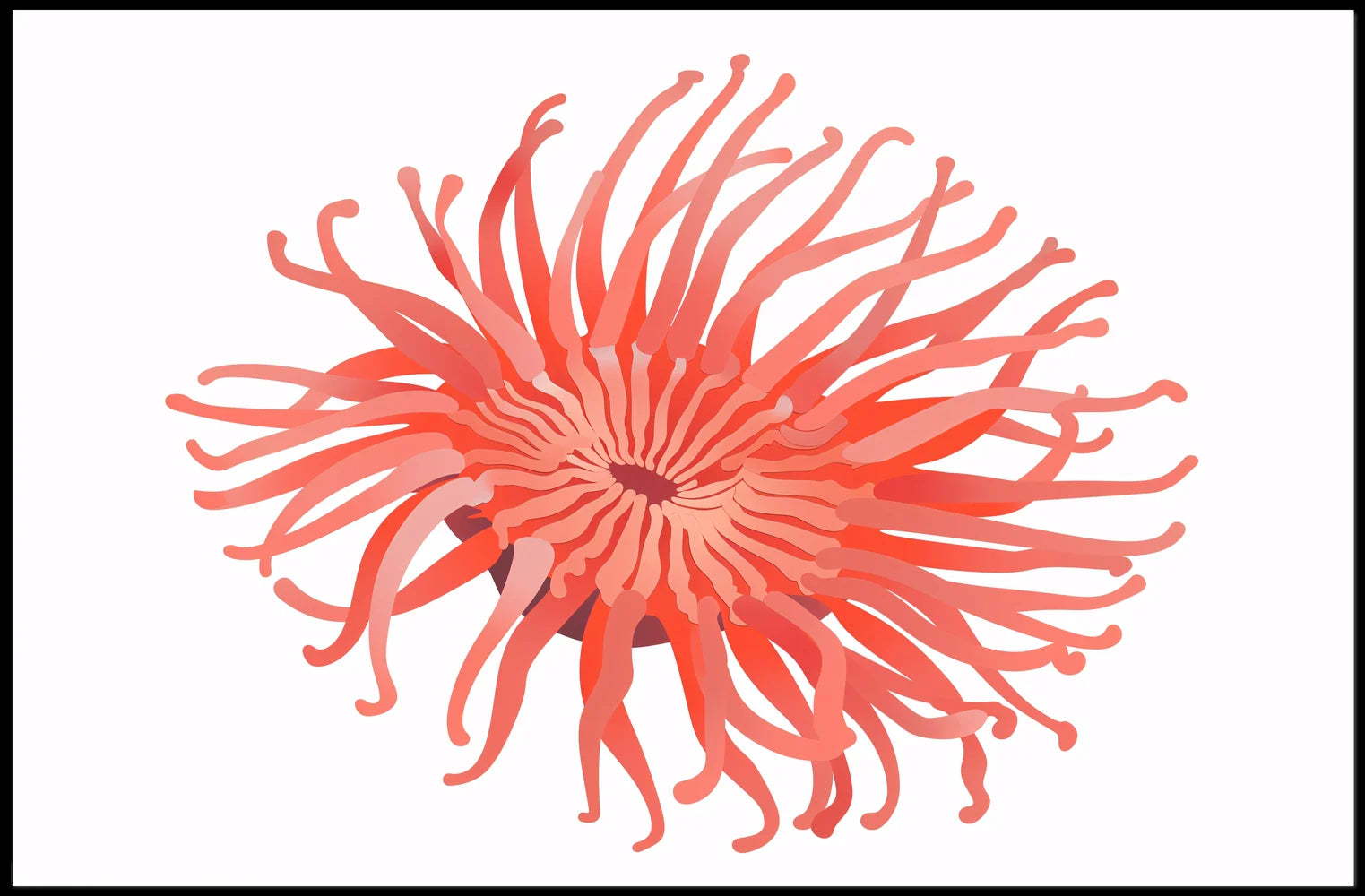 Vibrant Sea Anemone Modern Art Poster Print