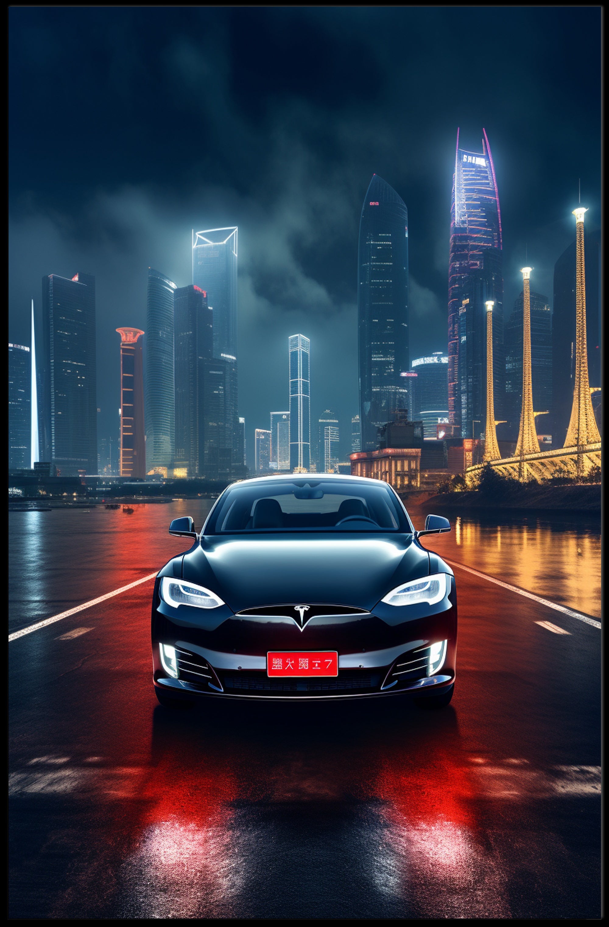 Electric Elegance In The City Poster