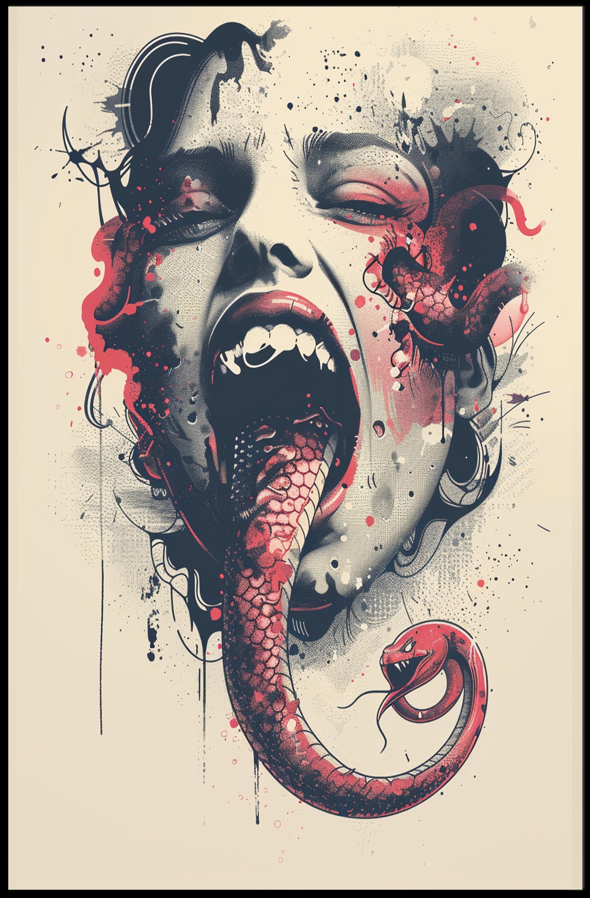 Serpent's Embrace Art Print Poster for Home Decor PosterGoat