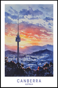 Canberra Sunset Skyline Poster PosterGoat