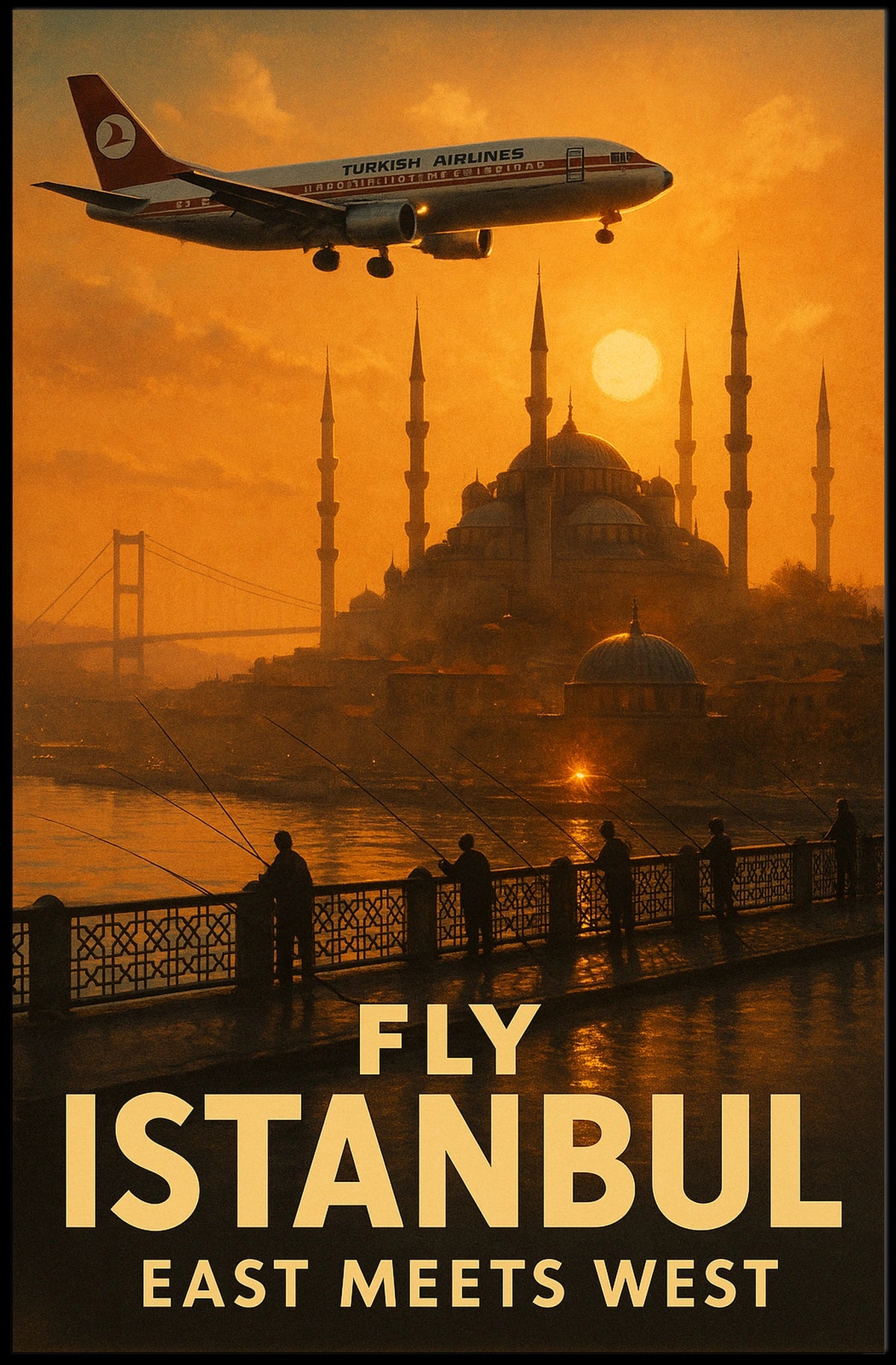 Fly Istanbul East Meets West Poster