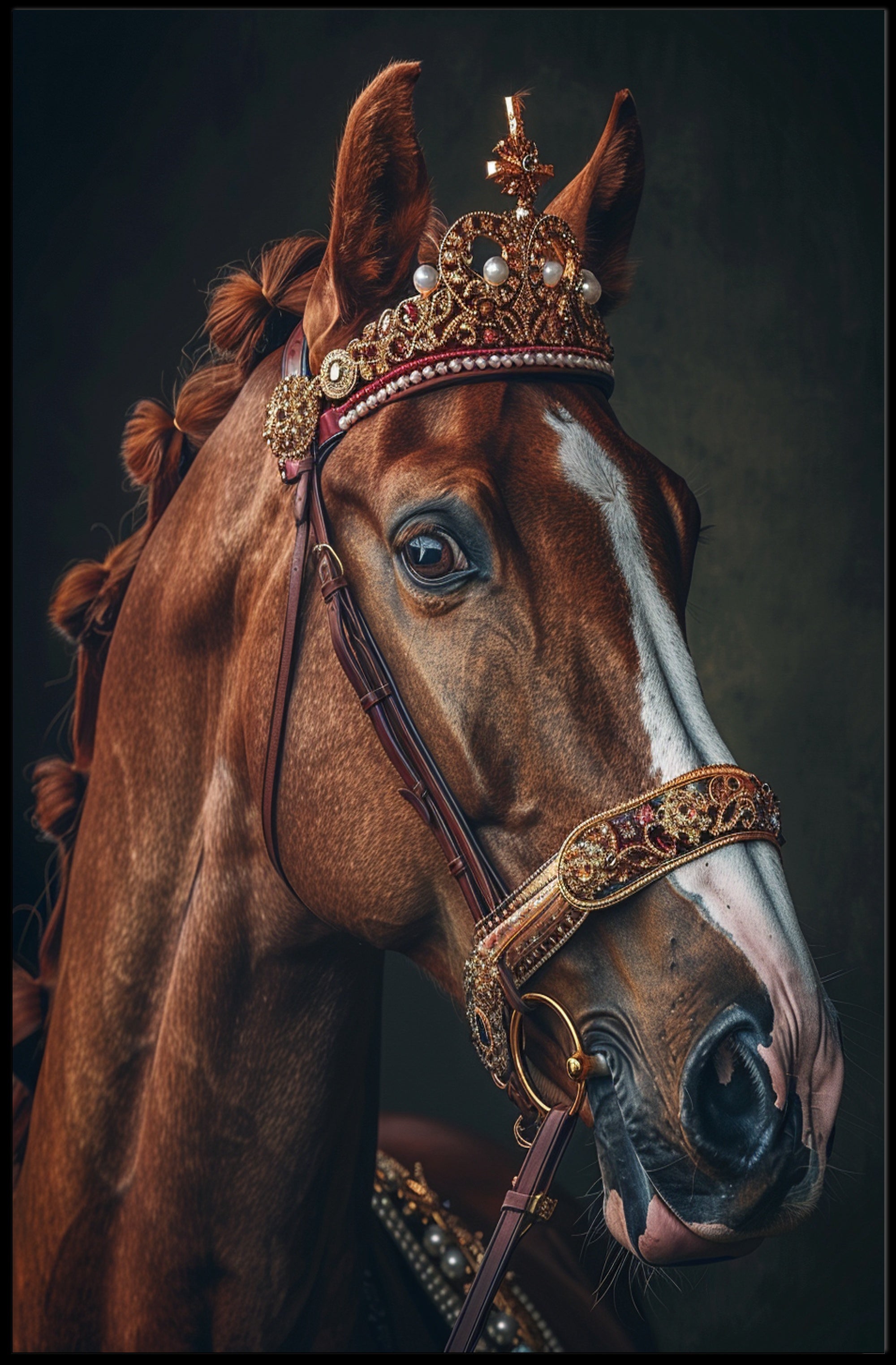 Regal Equine Majesty Art Print Poster for Home Decor PosterGoat