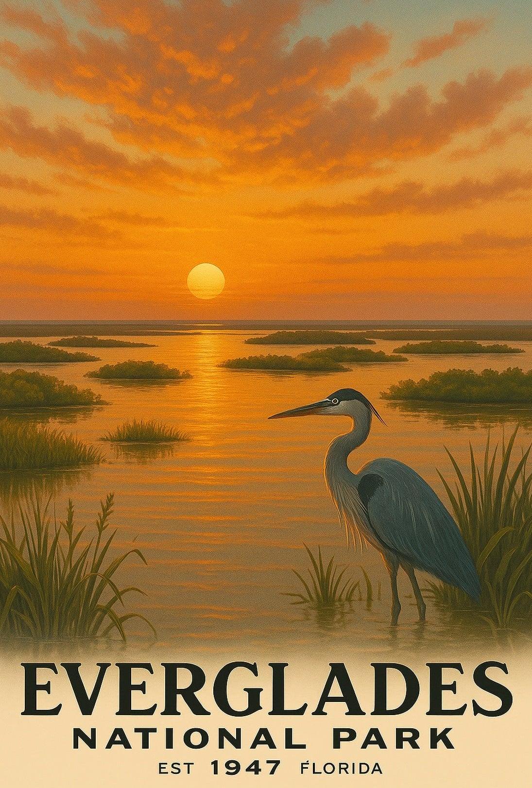 Everglades Vintage Art Print National Park Poster