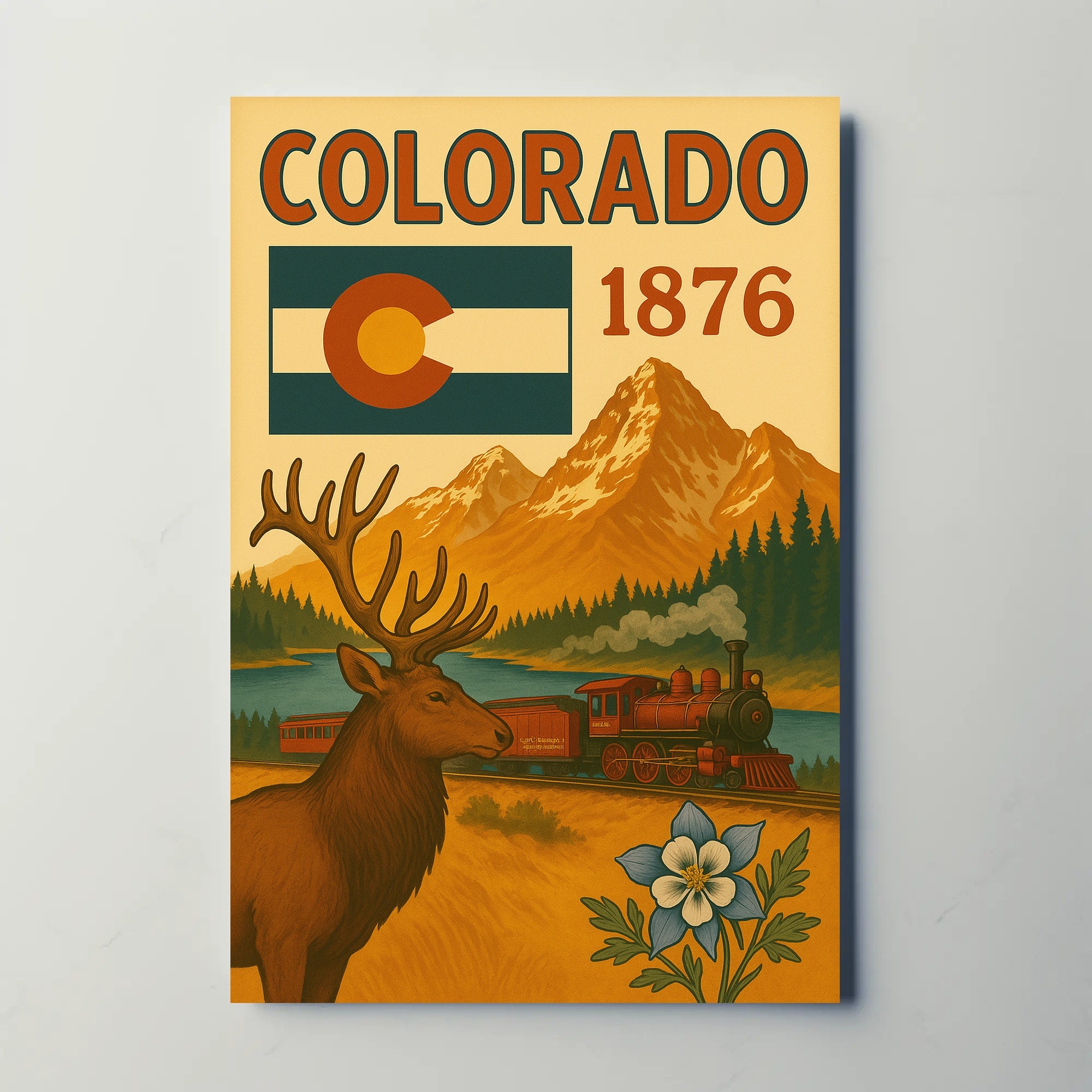 Colorado Statehood Vintage Poster: Cultural or Heritage Poster