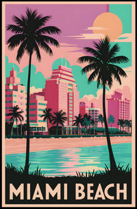 Miami Beach Sunset Poster
