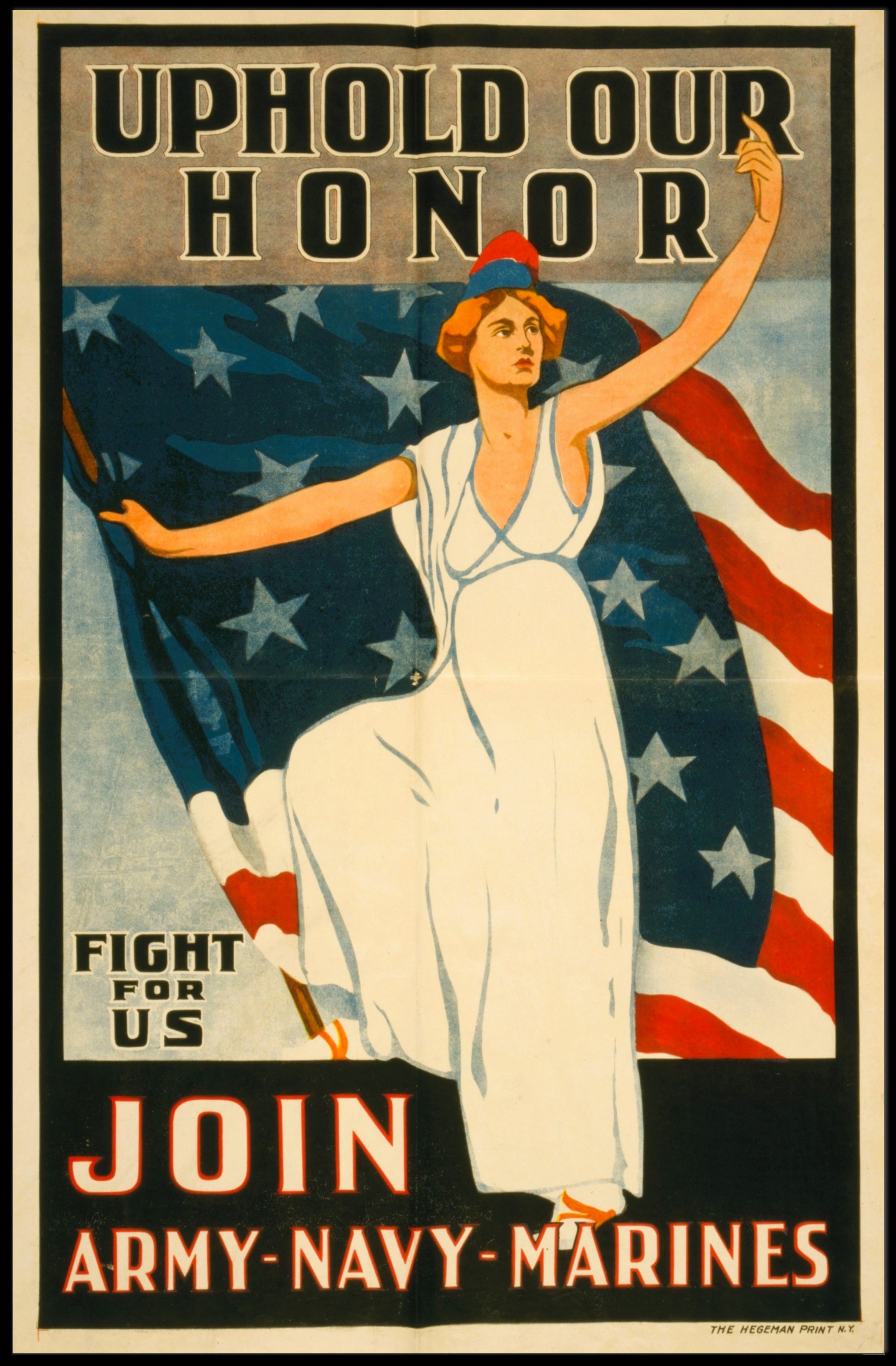Liberty Lady Vintage Military Recruitment Poster