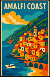 Amalfi Coast Travel Poster Museum Quality Art Print
