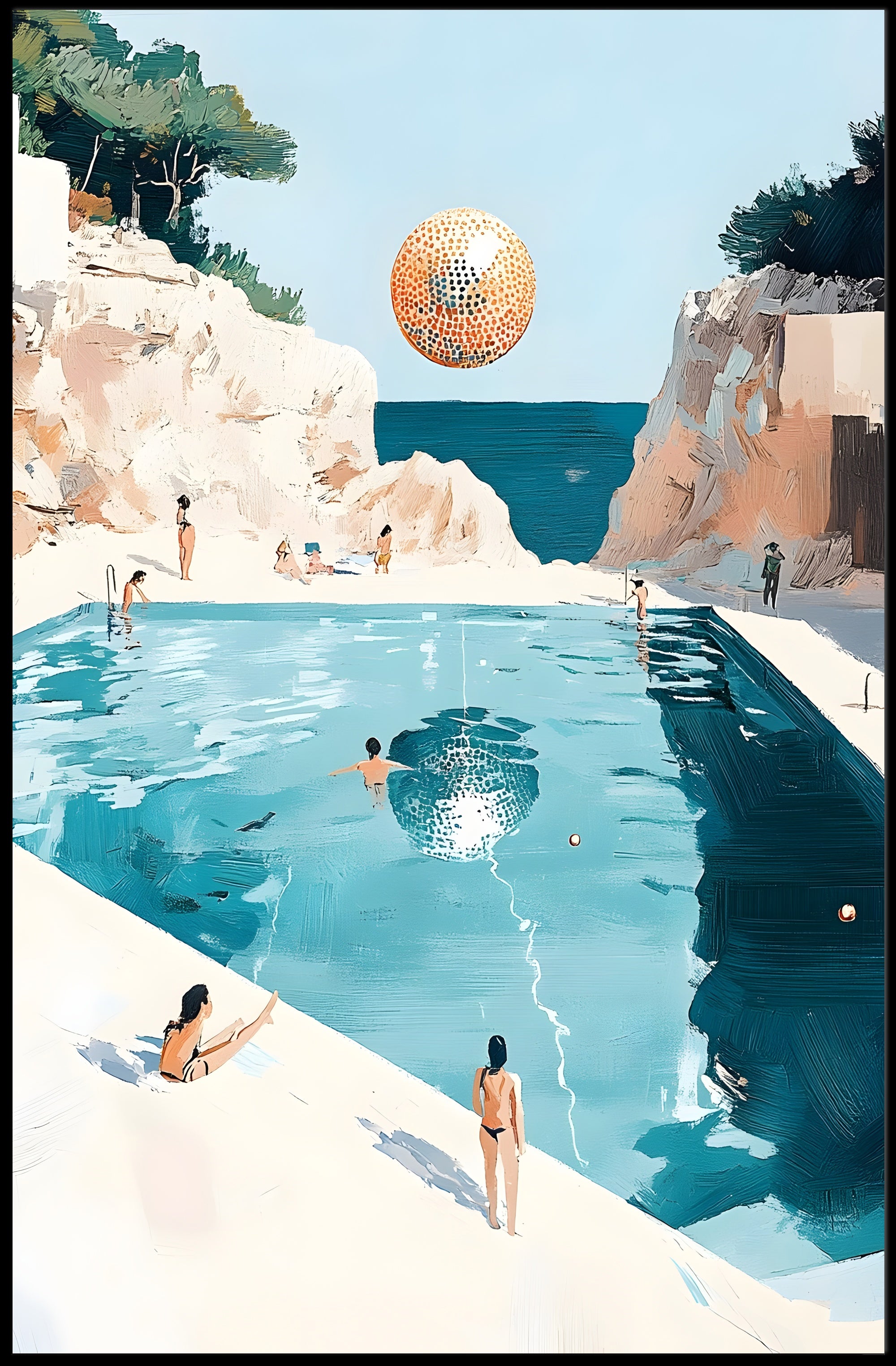 Surreal Beachscape Poster Dreamy Coastal Art Print