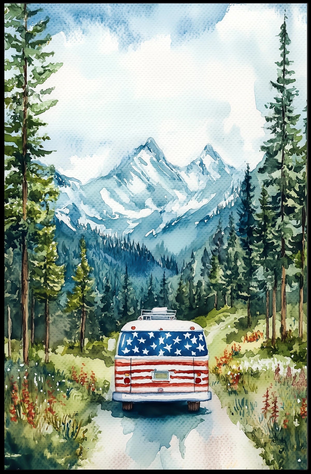 retro camper van Poster