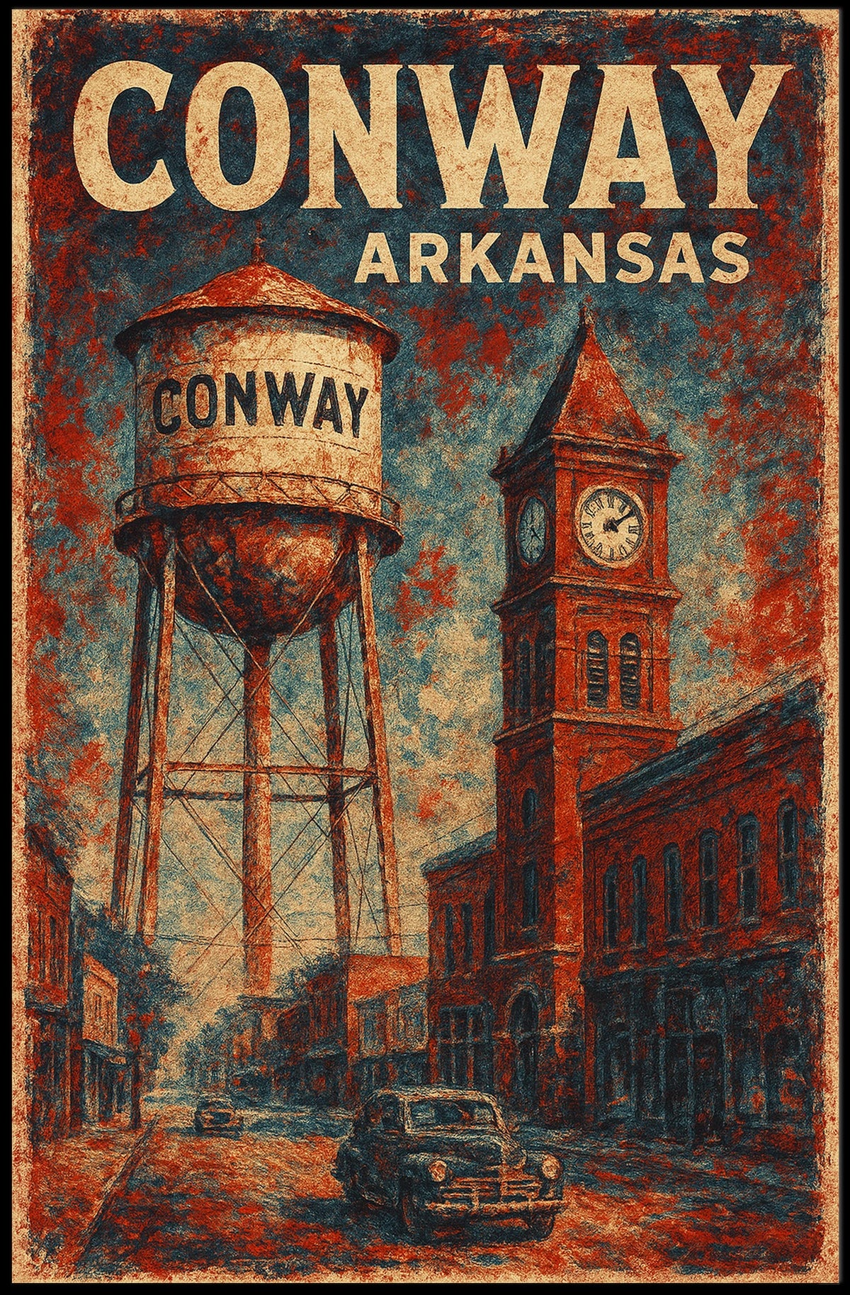 Conway, Arkansas Vintage Vintage Poster