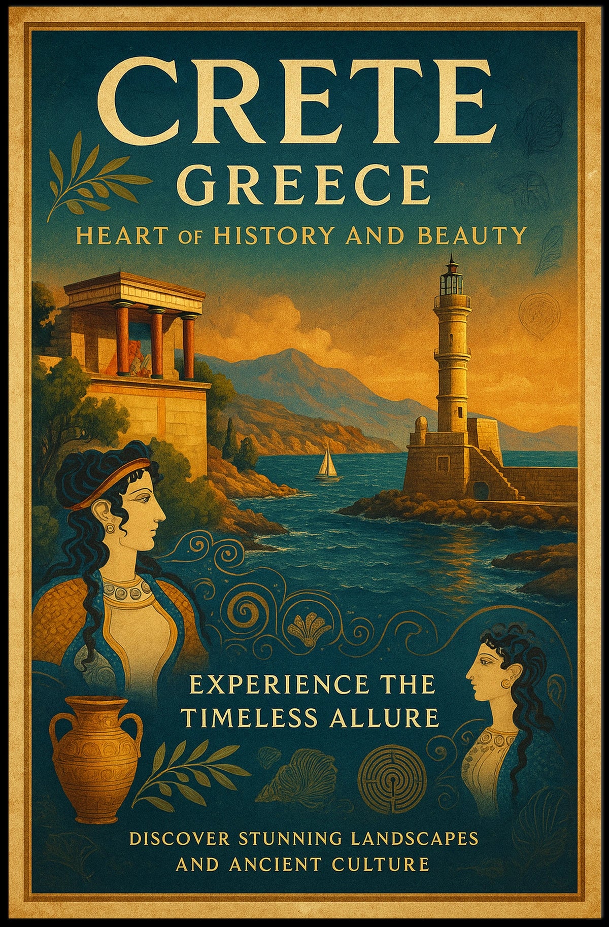 Crete, Greece Heart of History and Beauty Poster
