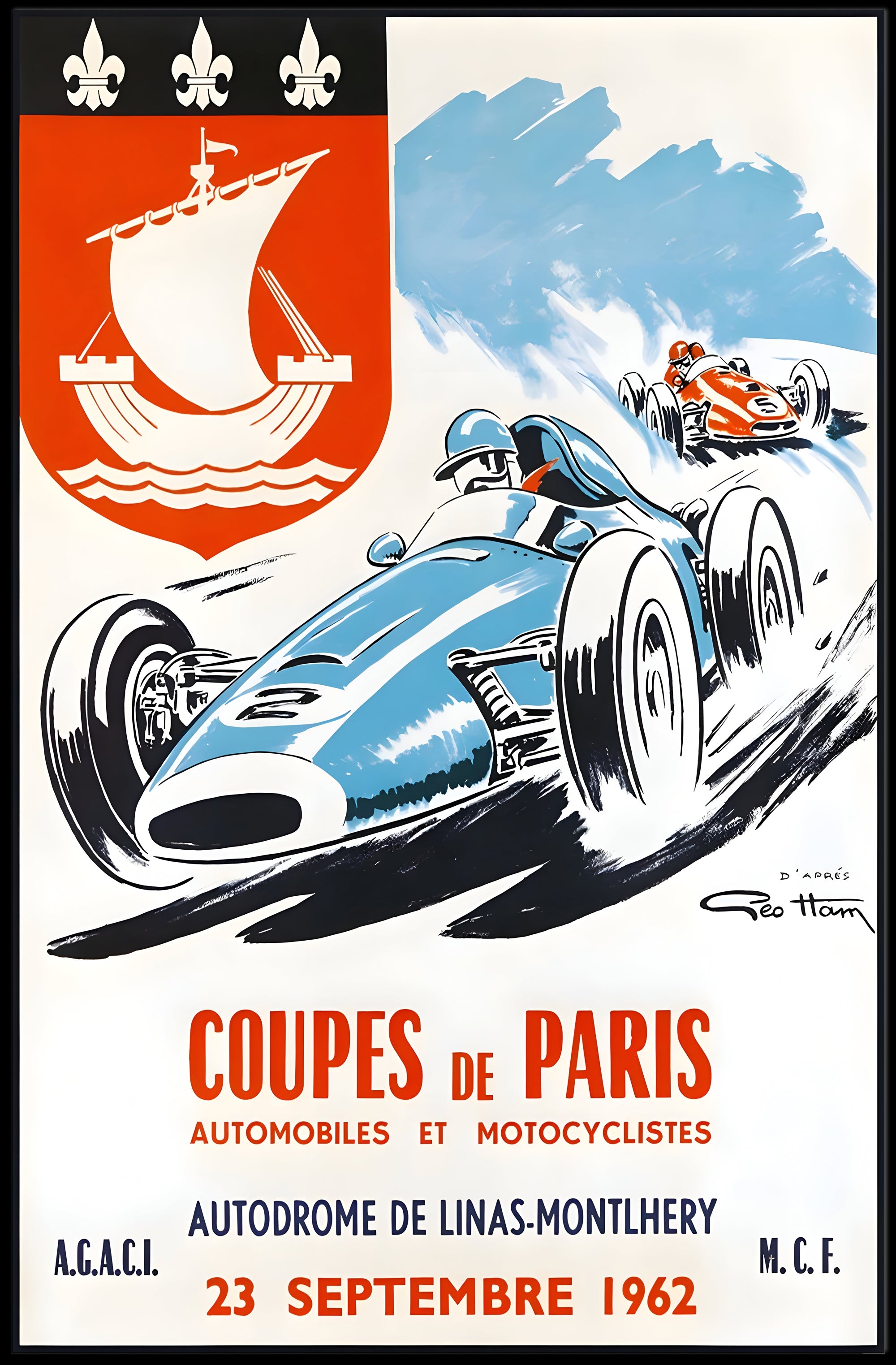 Coupes de Paris 1962 Racing Event Poster