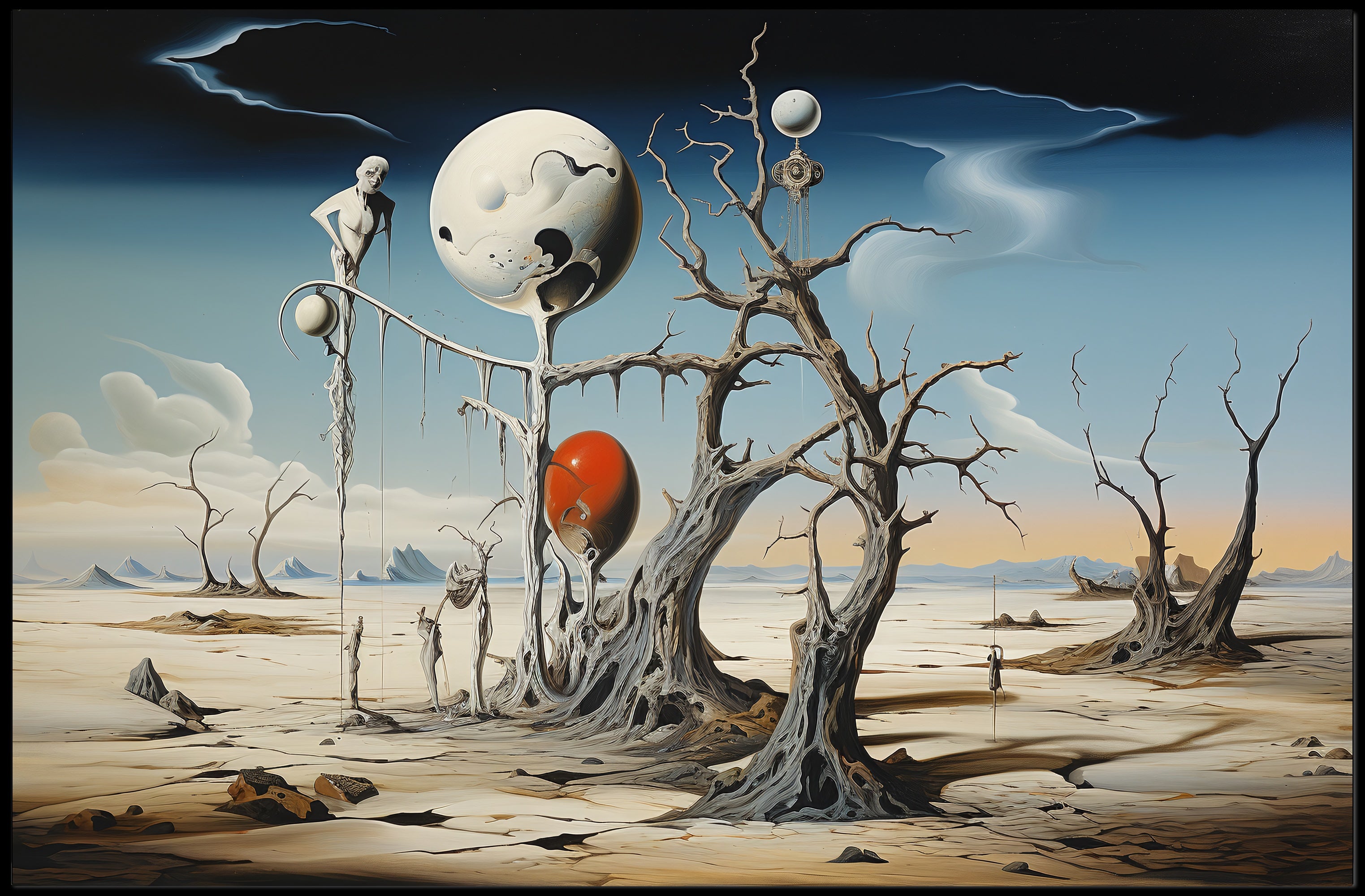 Surreal Dreamscape with Floating Spheres Fantasy or Mythology Poster