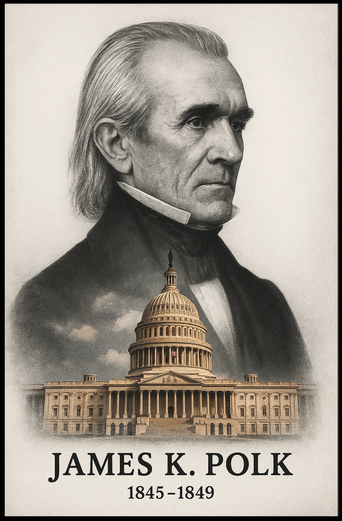 James K. Polk 11th President of the United States Reflections Poster