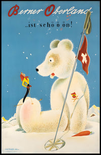 Whimsical Ski Adventure in Alpine Wonderland Travel Poster PosterGoat