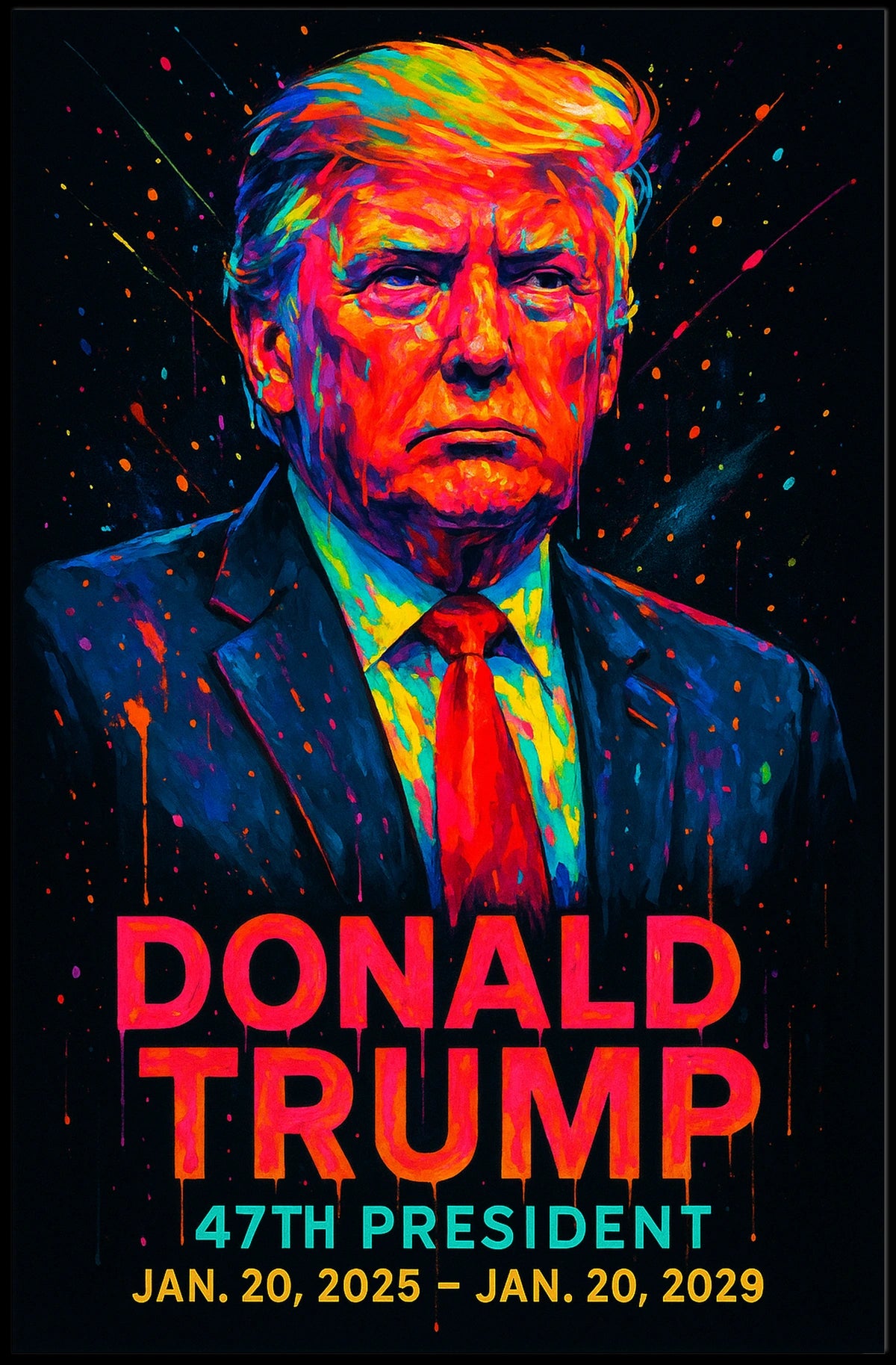 Donald Trump Neon Legacy Pop Art Collector Poster