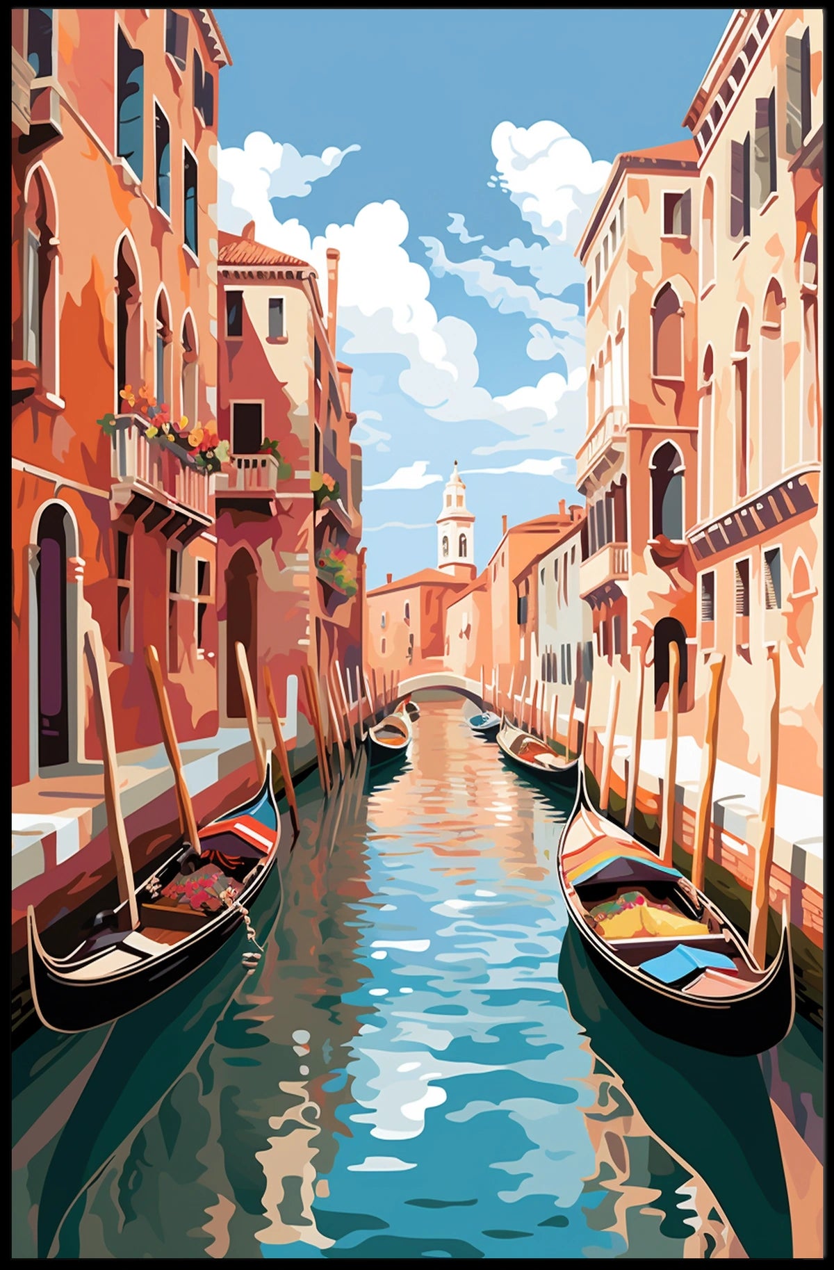 Venetian Waterway Dreamscape Historic Buildings Travel Poster
