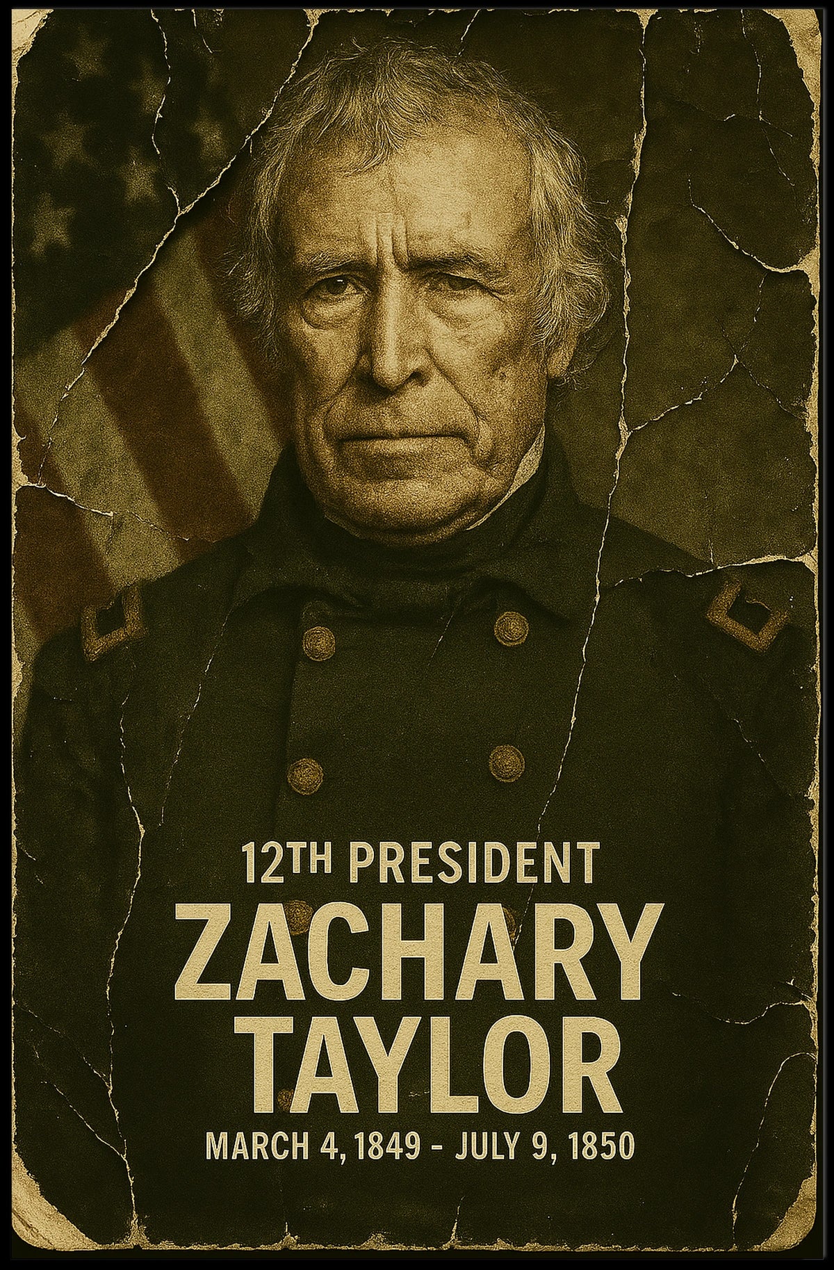 Zachary Taylor 12th President of the United States Damaged Photograph Poster