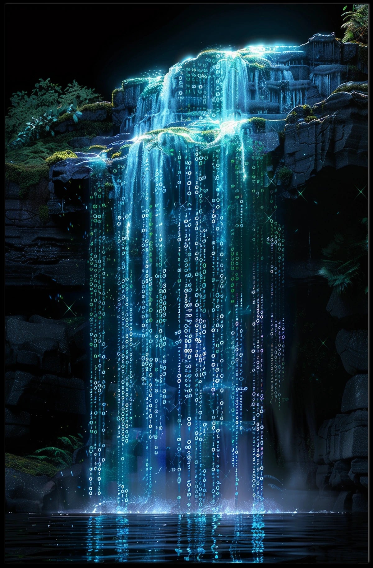Digital Waterfall Poster