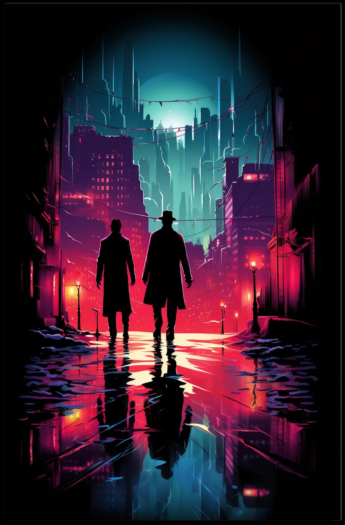 Neon Noir Cityscape Poster