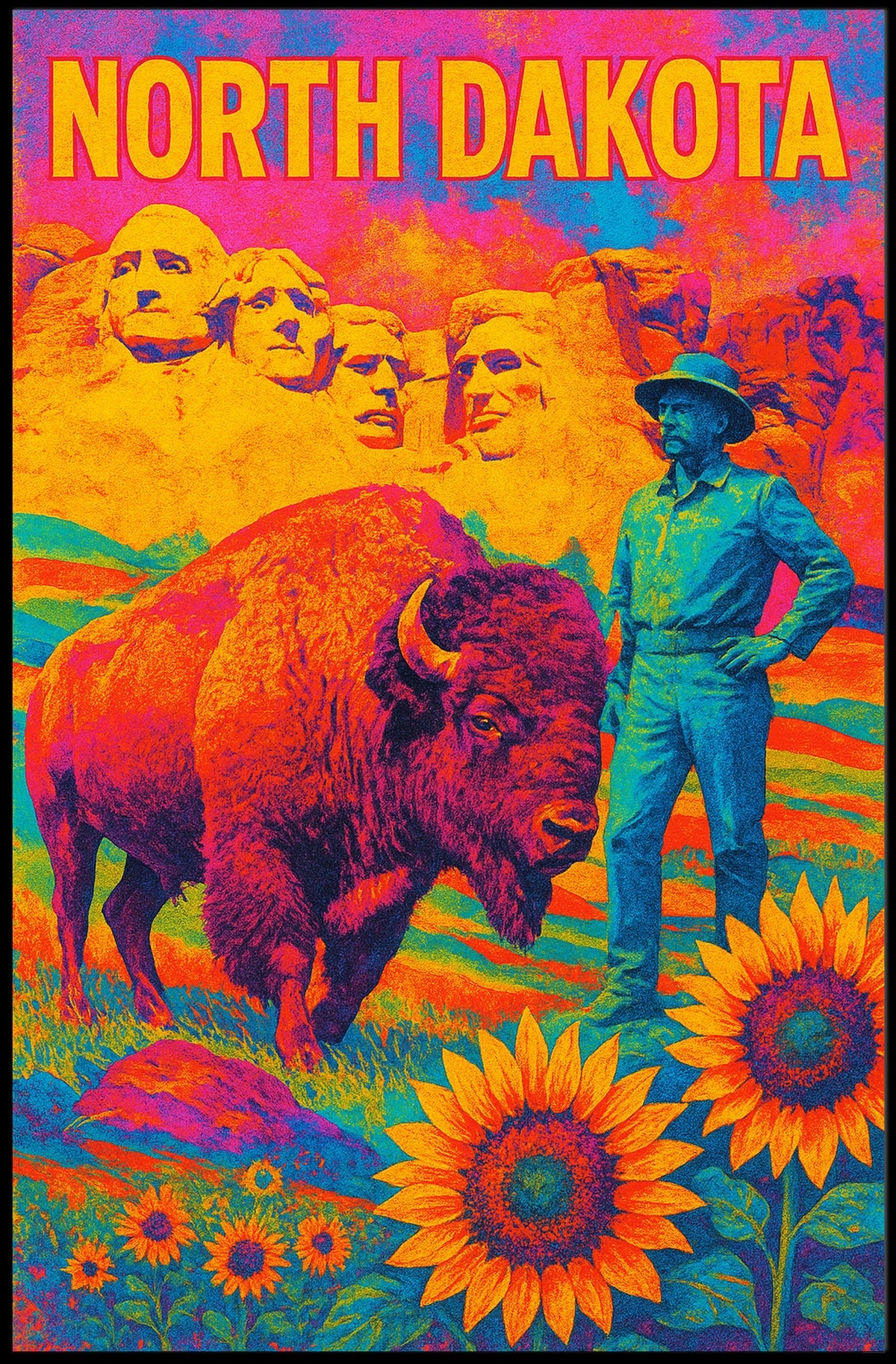 North Dakota A Vibrant Tribute Poster