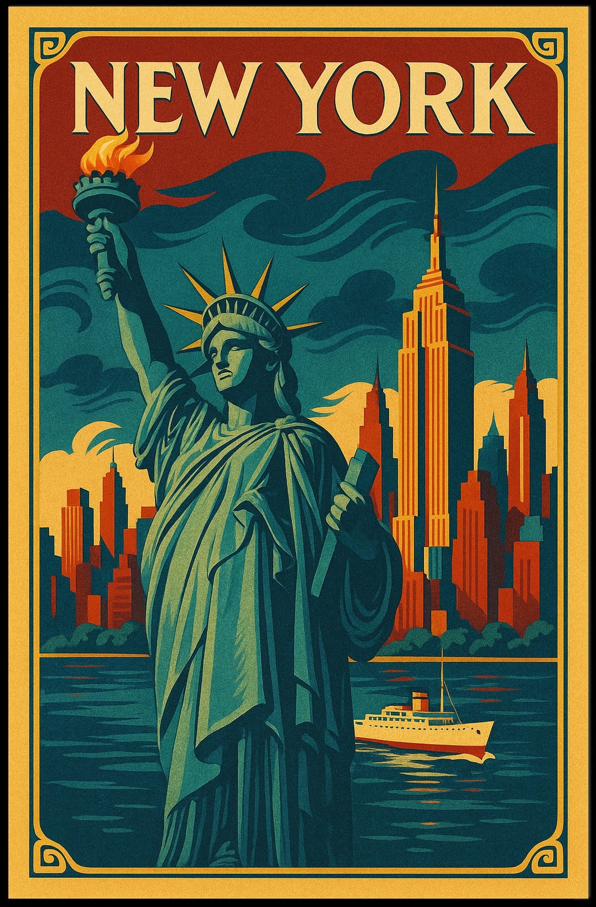 New York City Iconic Landmarks Poster