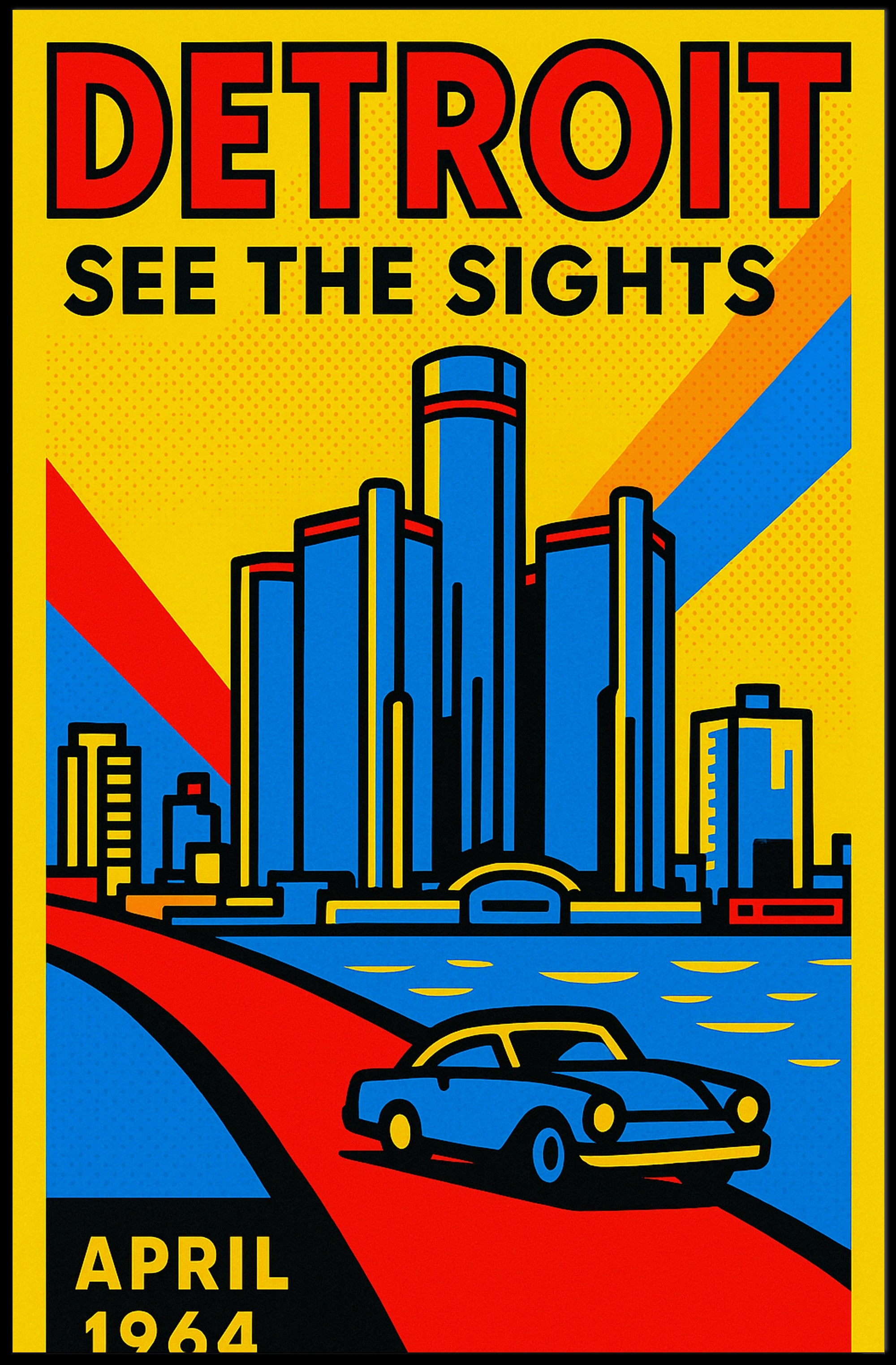 Discover Detroit See the Sights Poster PosterGoat