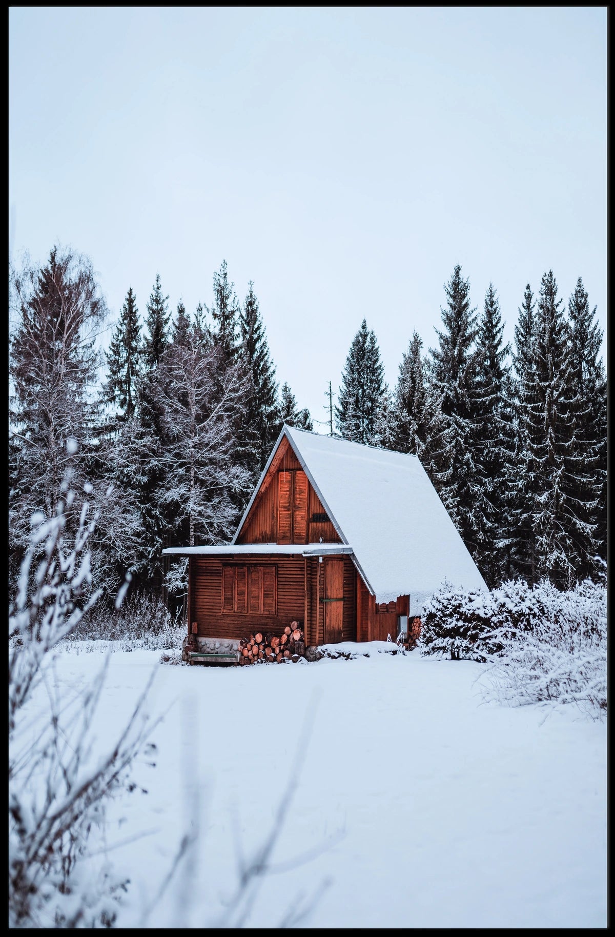 Winter Cabin Retreat Poster