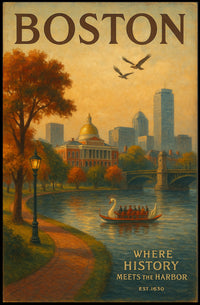 Boston Where History Meets the Harbor Poster