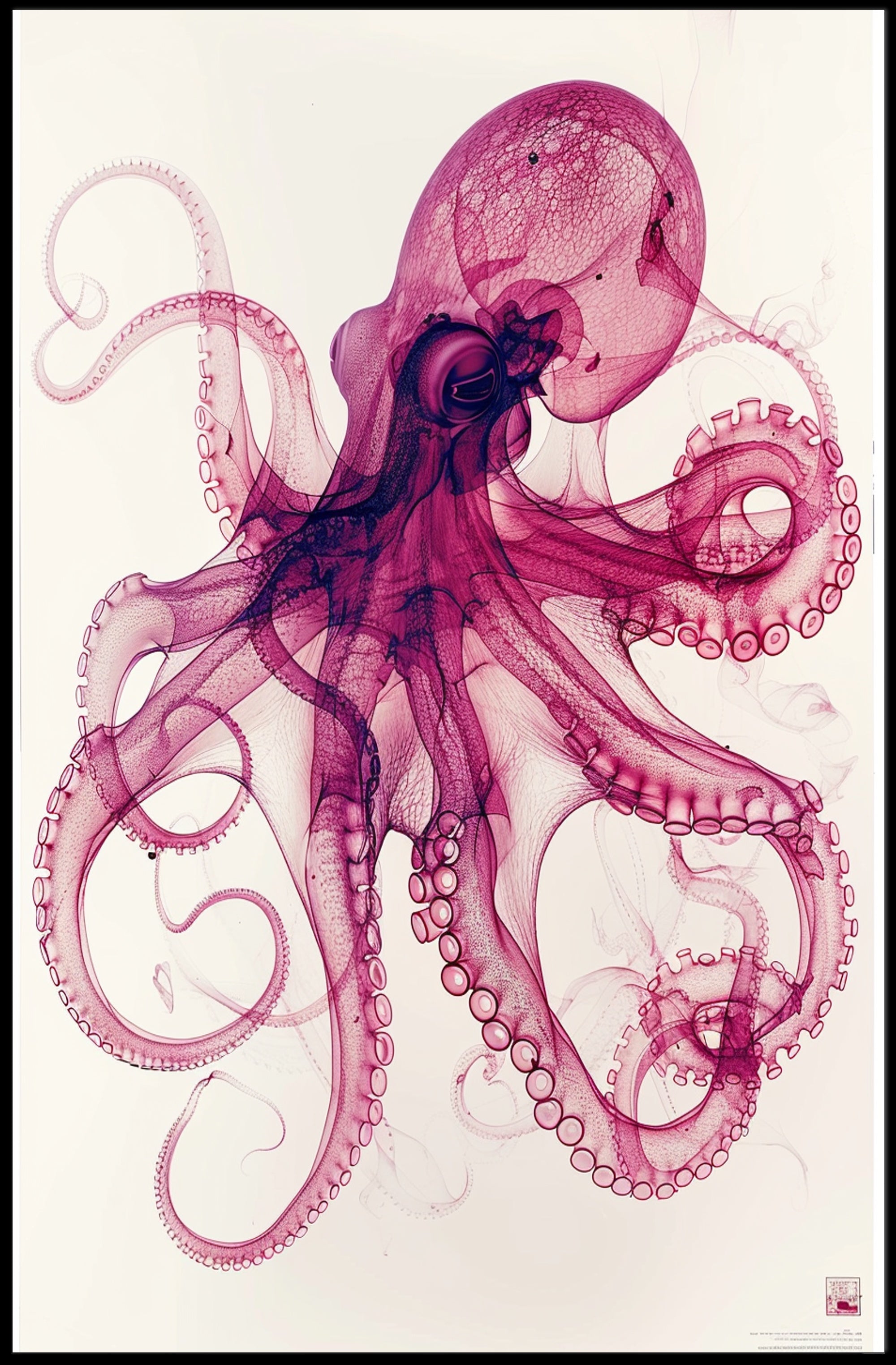 The Graceful Octopus Art Print Poster for Home Decor PosterGoat