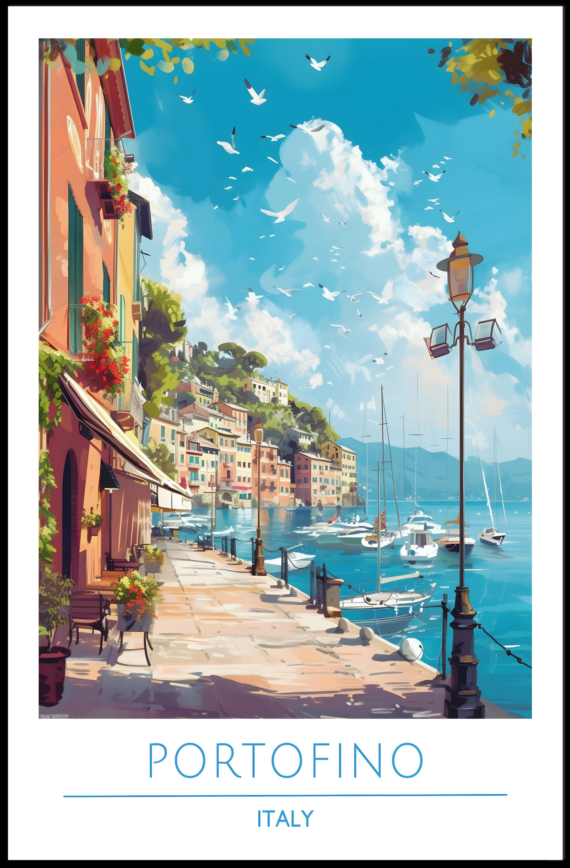 Portofino Seaside Village Travel Poster