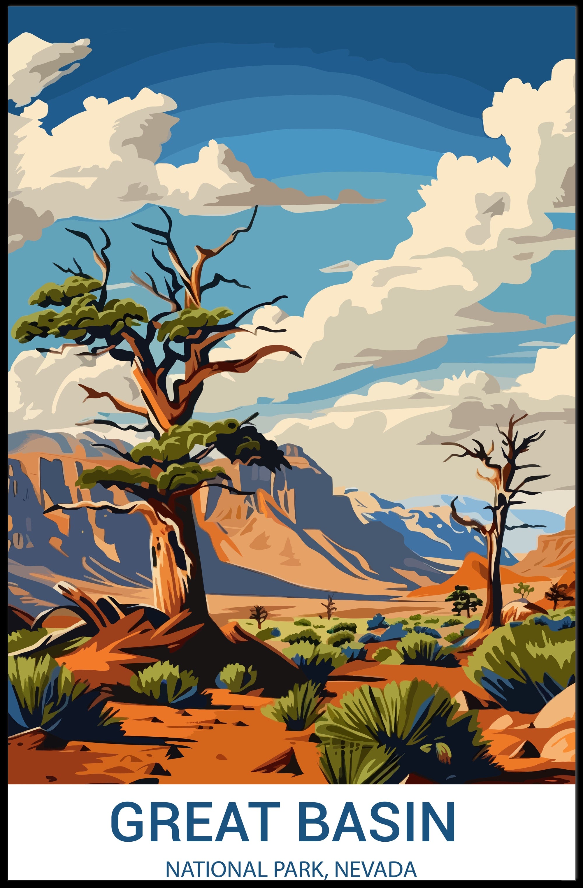 Great Basin Nevada National Park Adventure Travel Poster