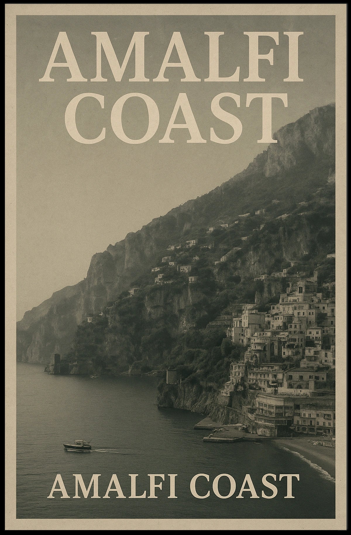 Amalfi Coast Poster Wall Art for Coastal Decor Lovers