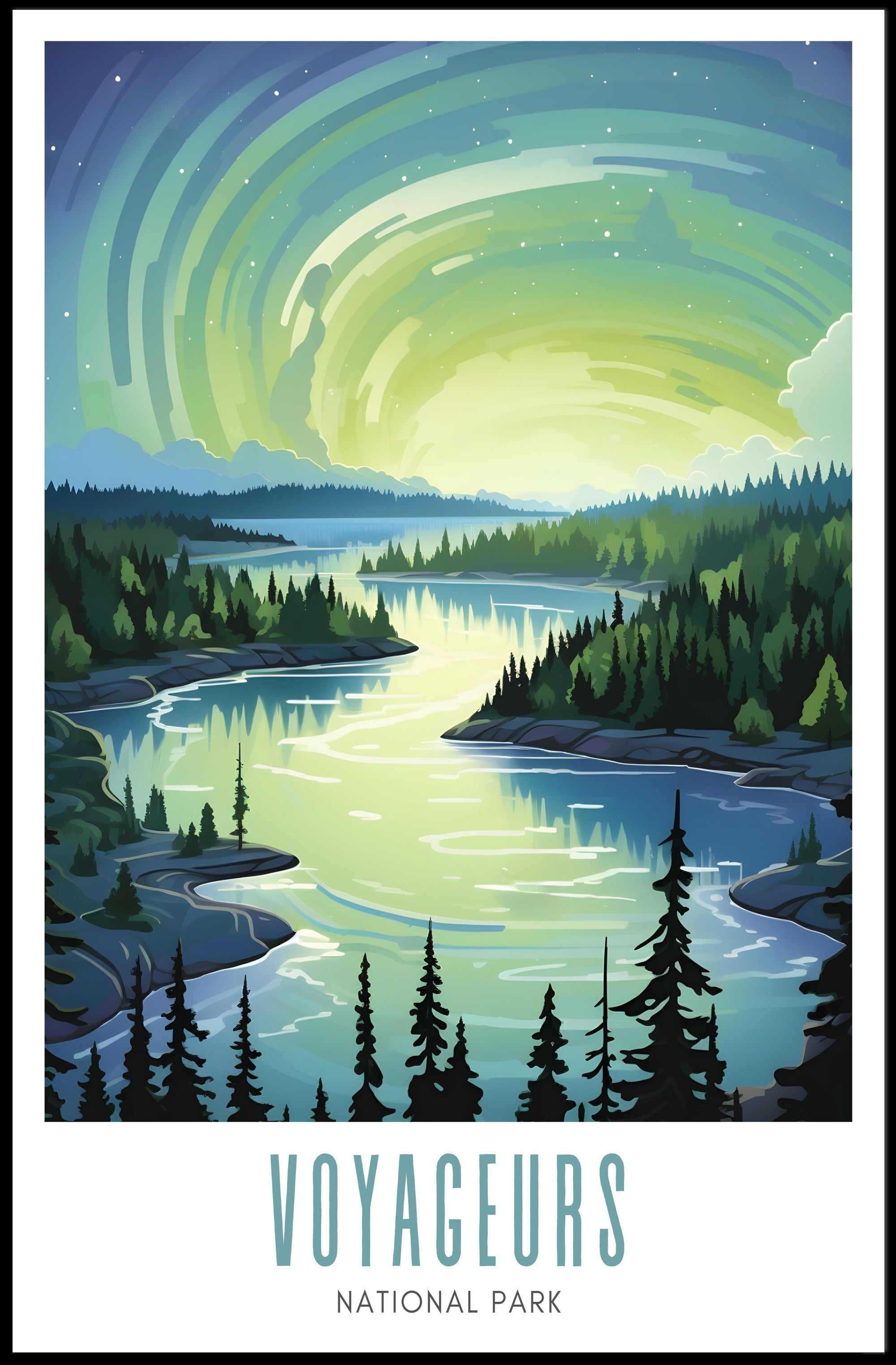 Voyageurs National Park Poster Vintage Travel Print